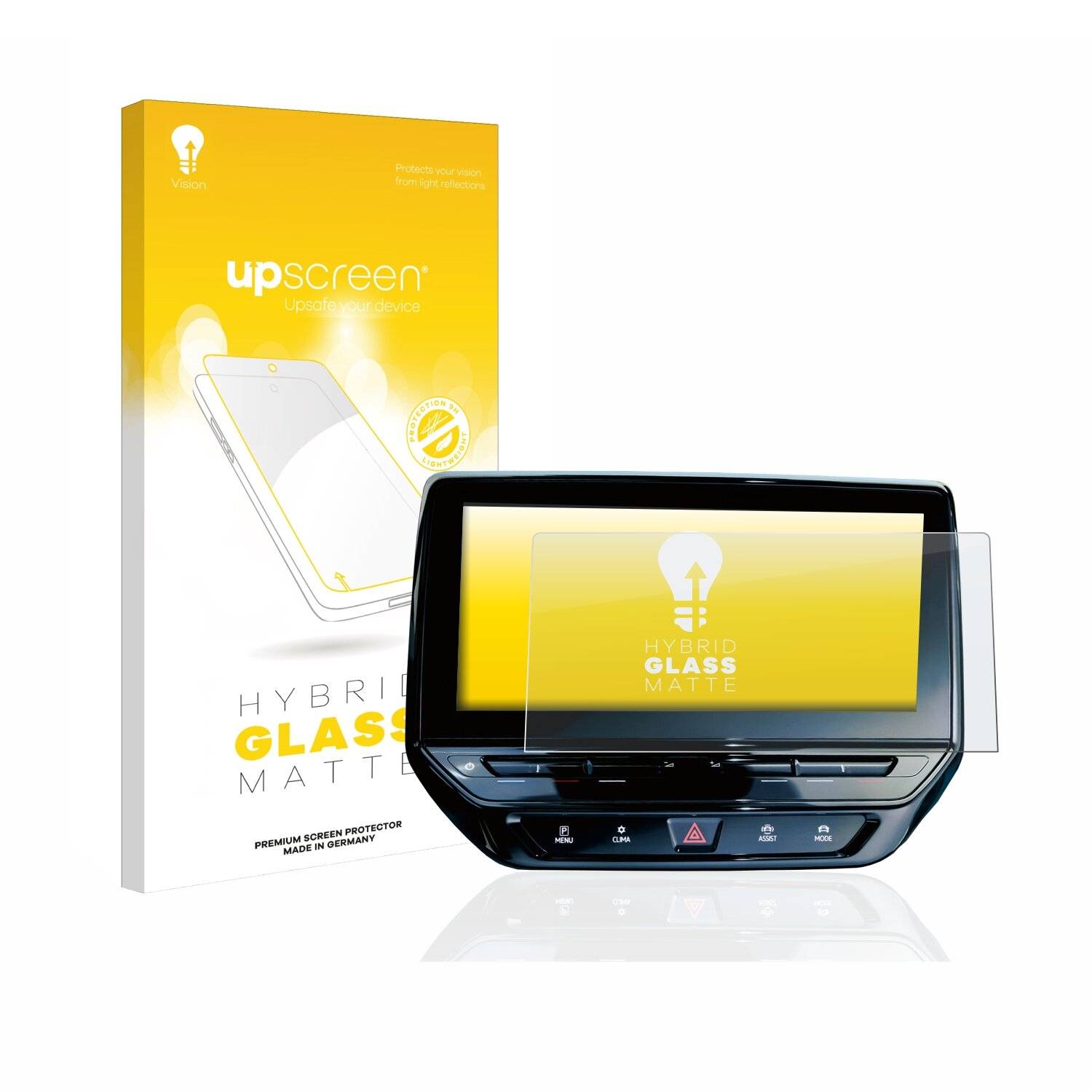 upscreen Hybrid Glass Matte Premium Schutzglas Folie für Volkswagen ID.4 Discover Pro