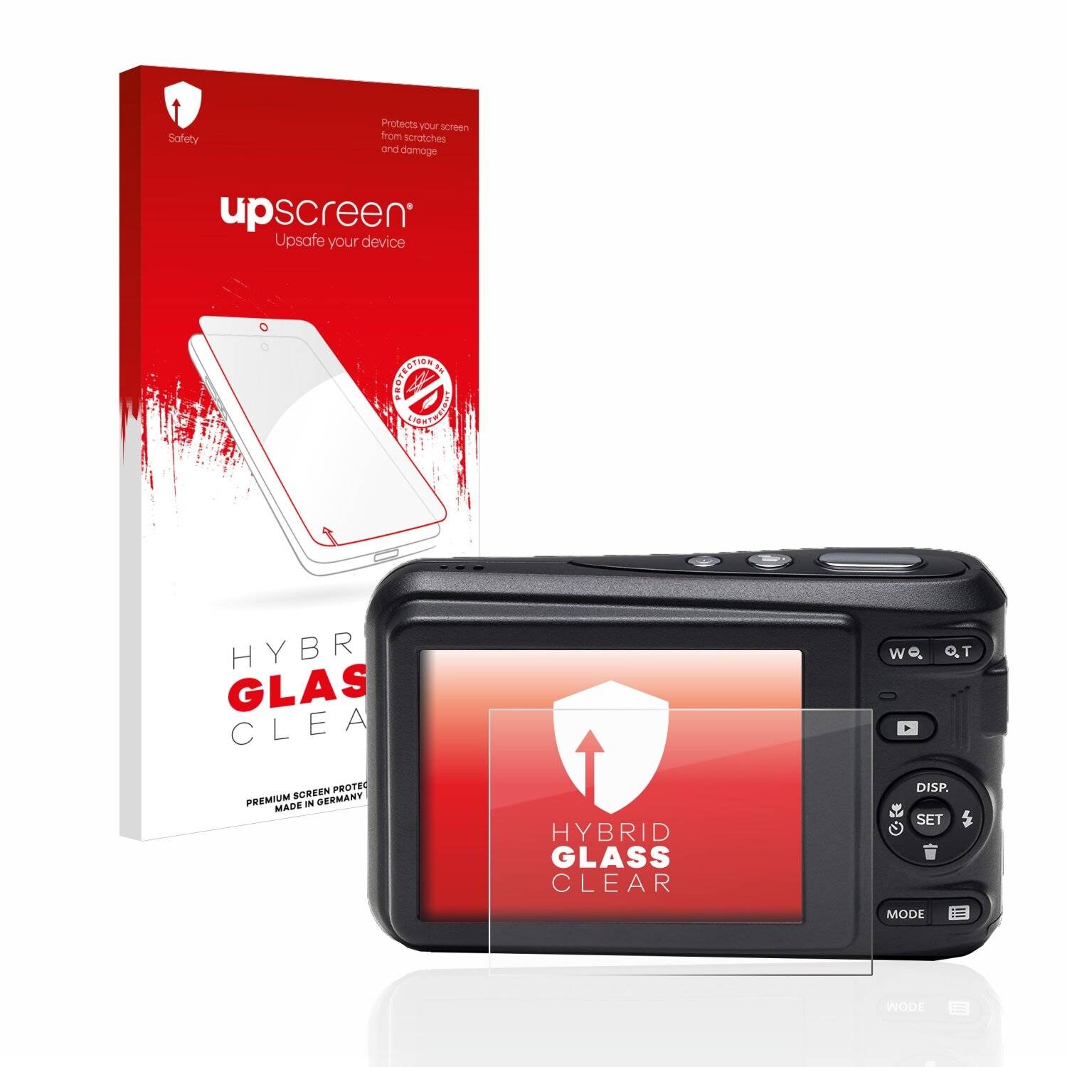 upscreen Hybrid Glass Clear Premium Schutzglas Folie für Kodak Pixpro