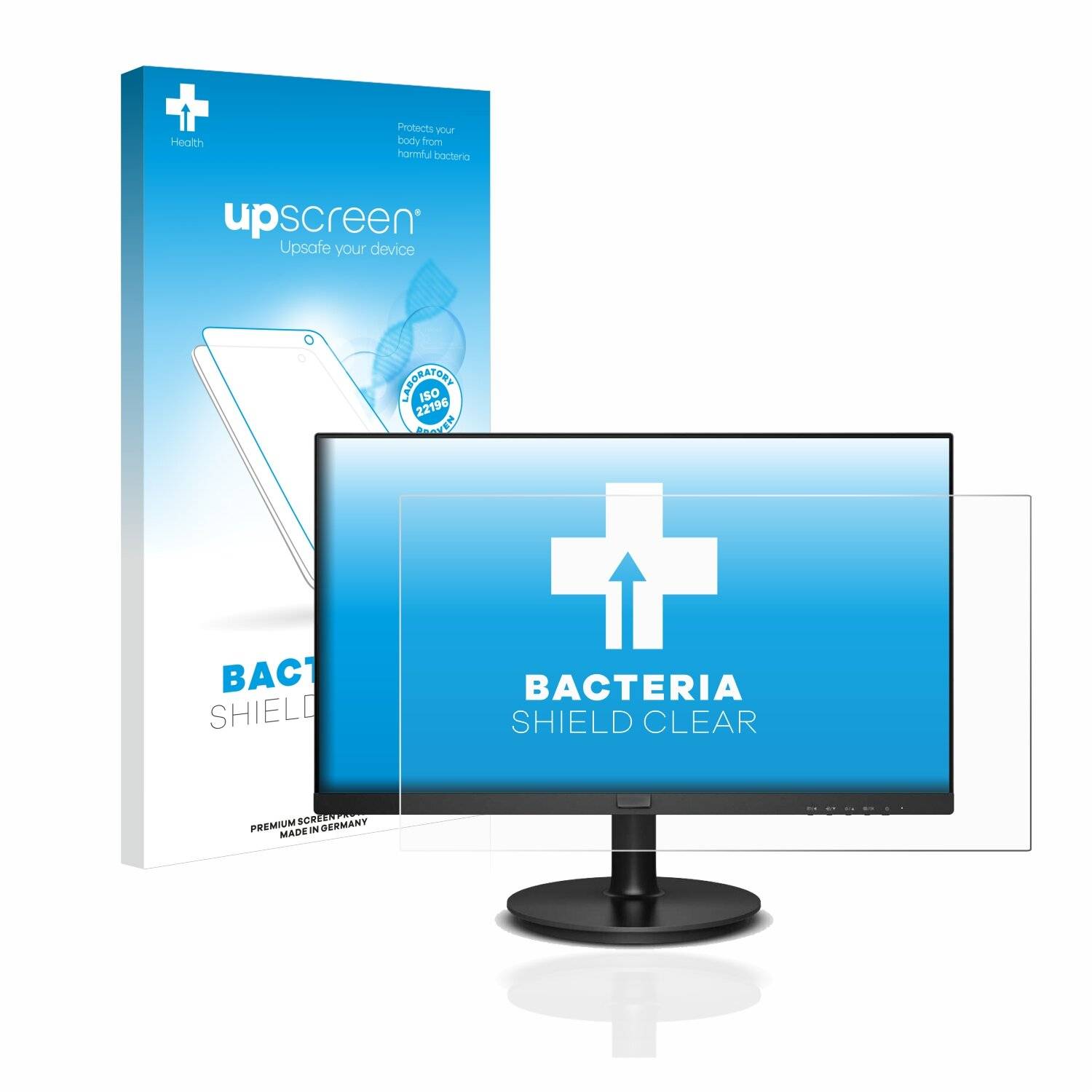 upscreen Bacteria Shield Clear Premium Antibakterielle Displayschutzfolie für Philips 241V8L