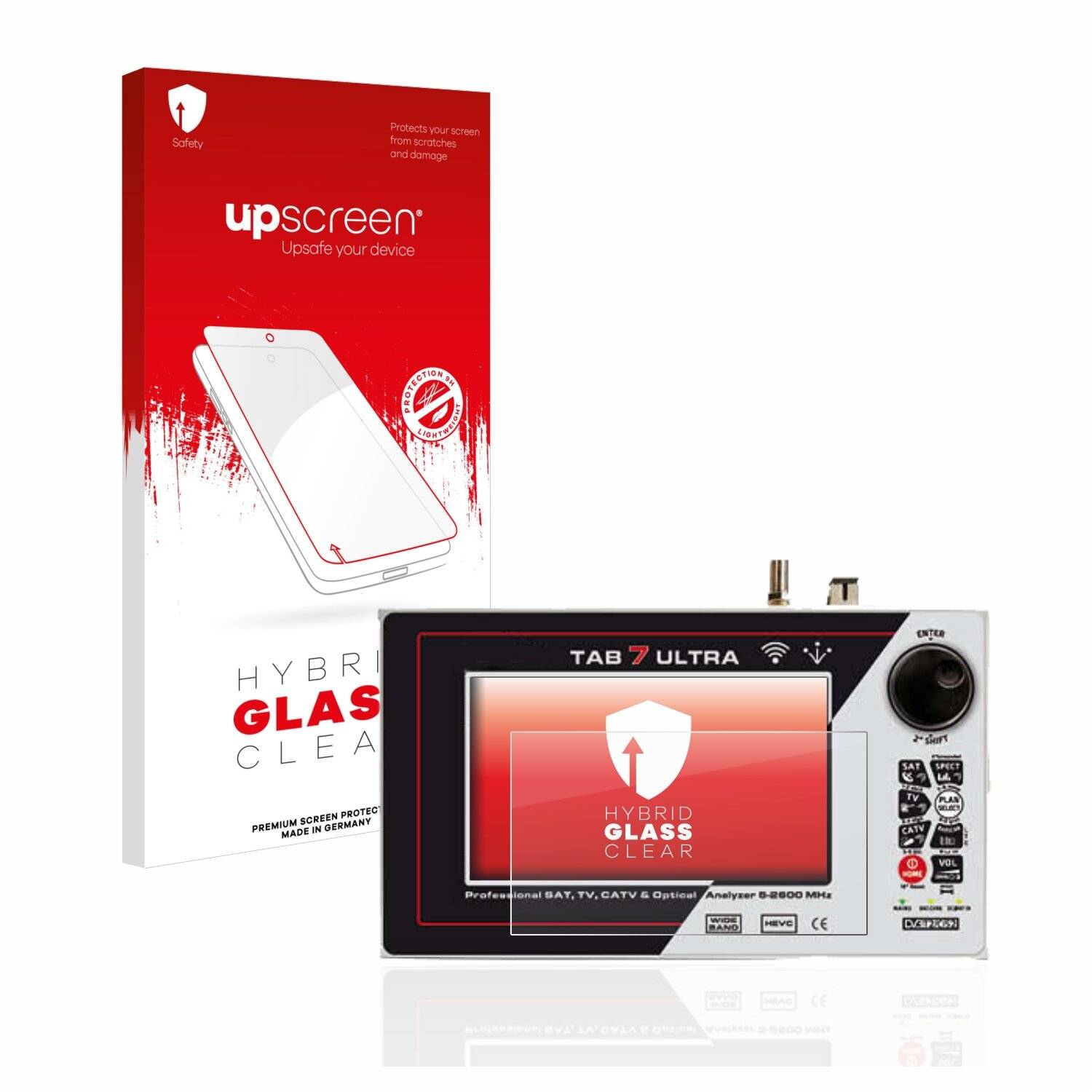 upscreen Hybrid Glass Clear Premium Schutzglas Folie für Rover TAB 7