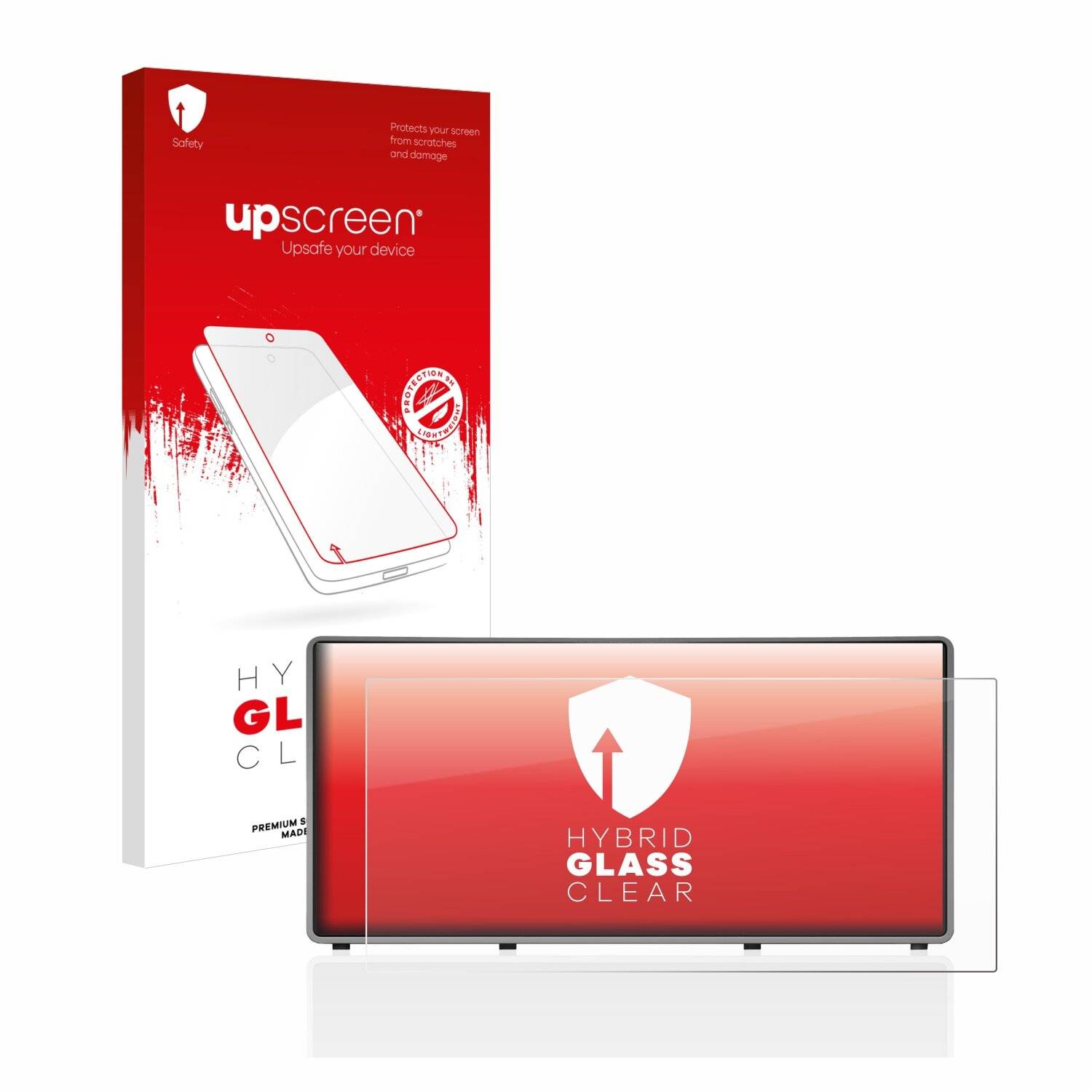 upscreen Hybrid Glass Clear Premium Schutzglas Folie für Auriol Radiowecker