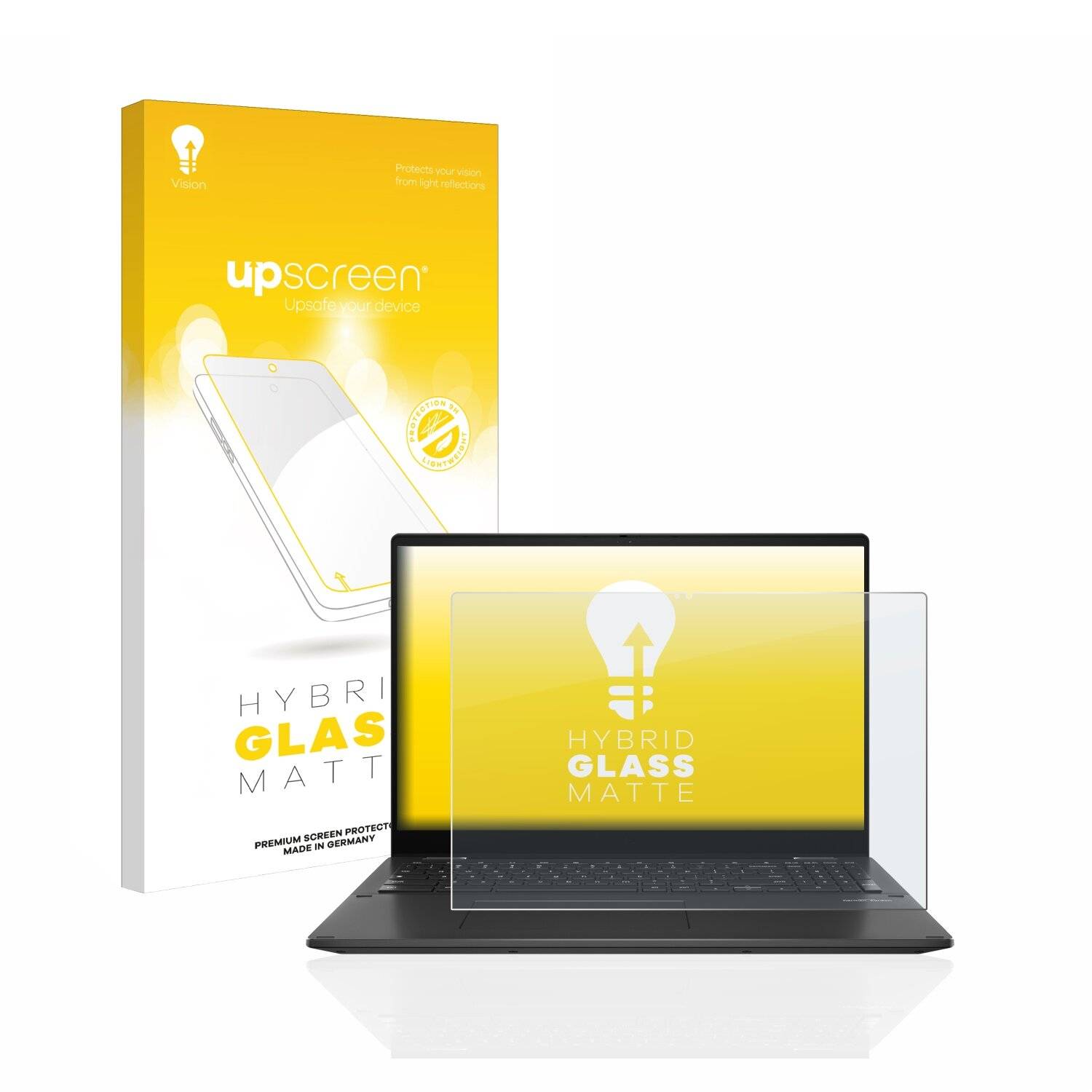 upscreen Hybrid Glass Matte Premium Schutzglas Folie für Asus Chromebook Flip CX5 16 (12.