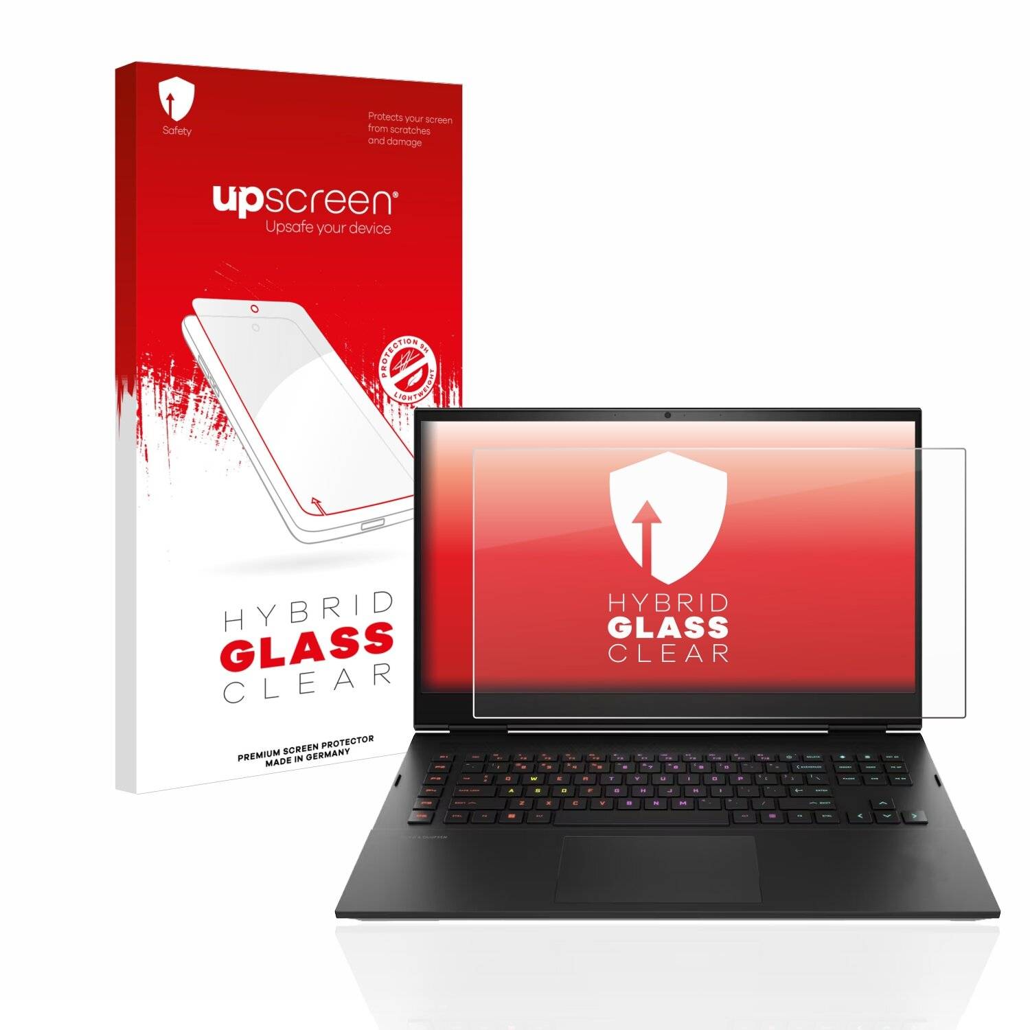 upscreen Hybrid Glass Clear Premium Schutzglas Folie für HP Omen