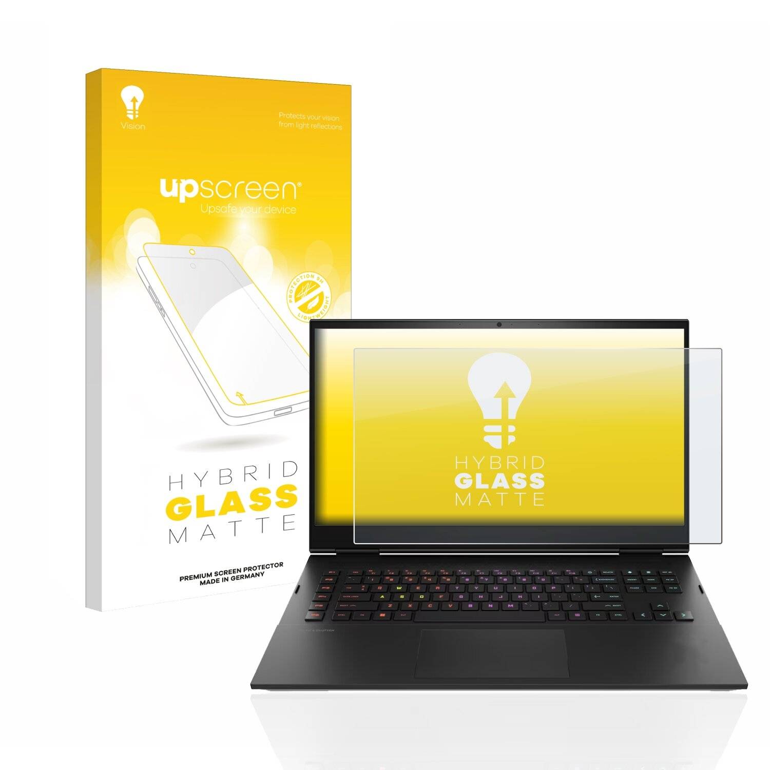 upscreen Hybrid Glass Matte Premium Schutzglas Folie für HP Omen