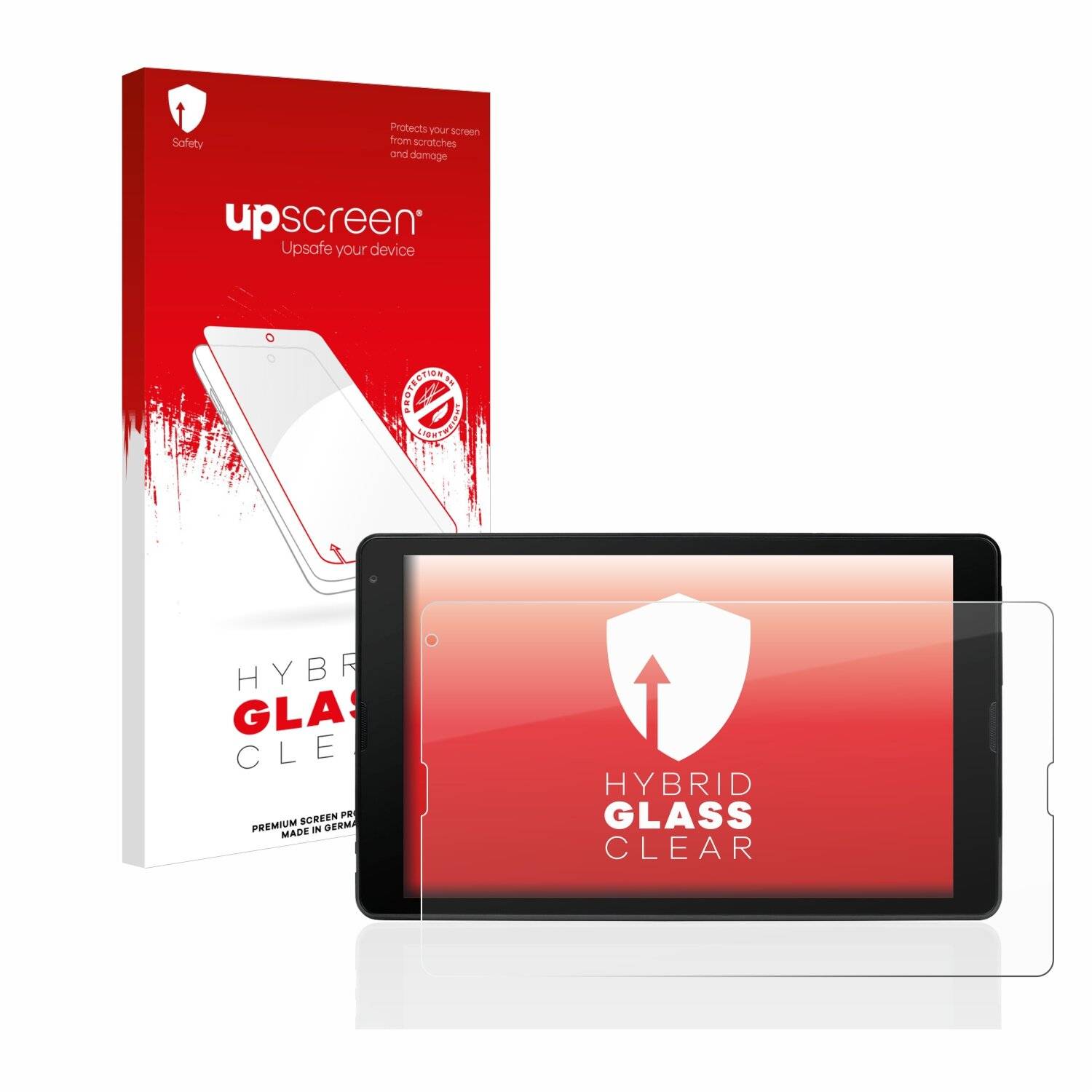 upscreen Hybrid Glass Clear Premium Schutzglas Folie für Medion Tablet E10421