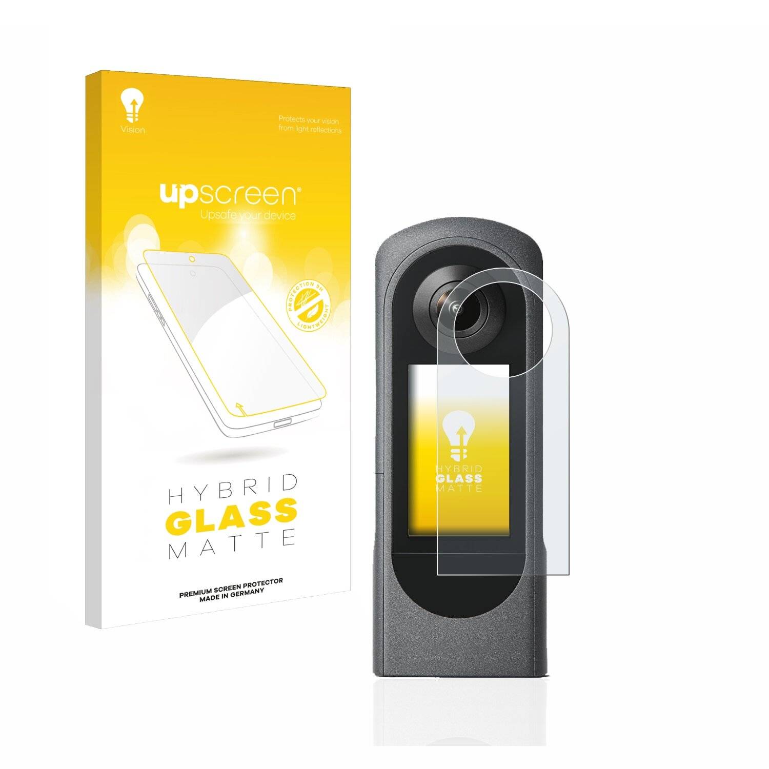 upscreen Hybrid Glass Matte Premium Schutzglas Folie für Ricoh Theta