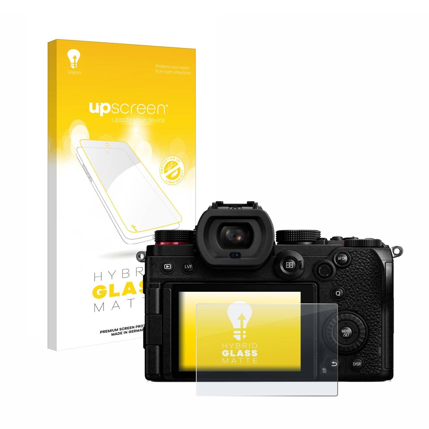 upscreen Hybrid Glass Matte Premium Schutzglas Folie für Panasonic Lumix