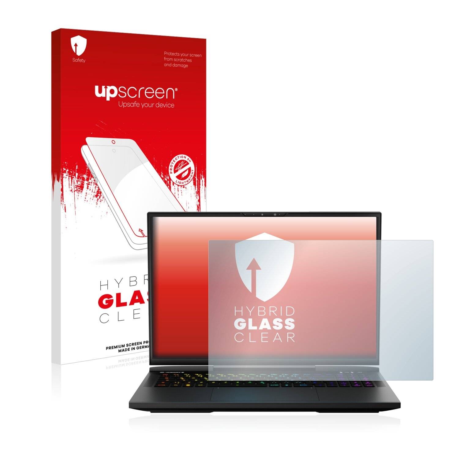 upscreen Hybrid Glass Clear Premium Schutzglas Folie für Medion Erazer Beast