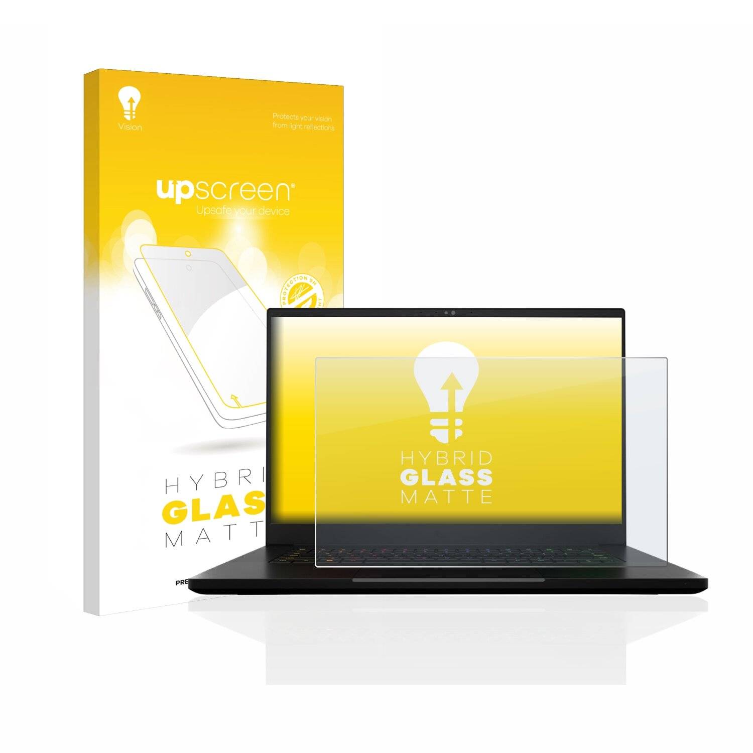 upscreen Hybrid Glass Matte Premium Schutzglas Folie für Razer Blade 15