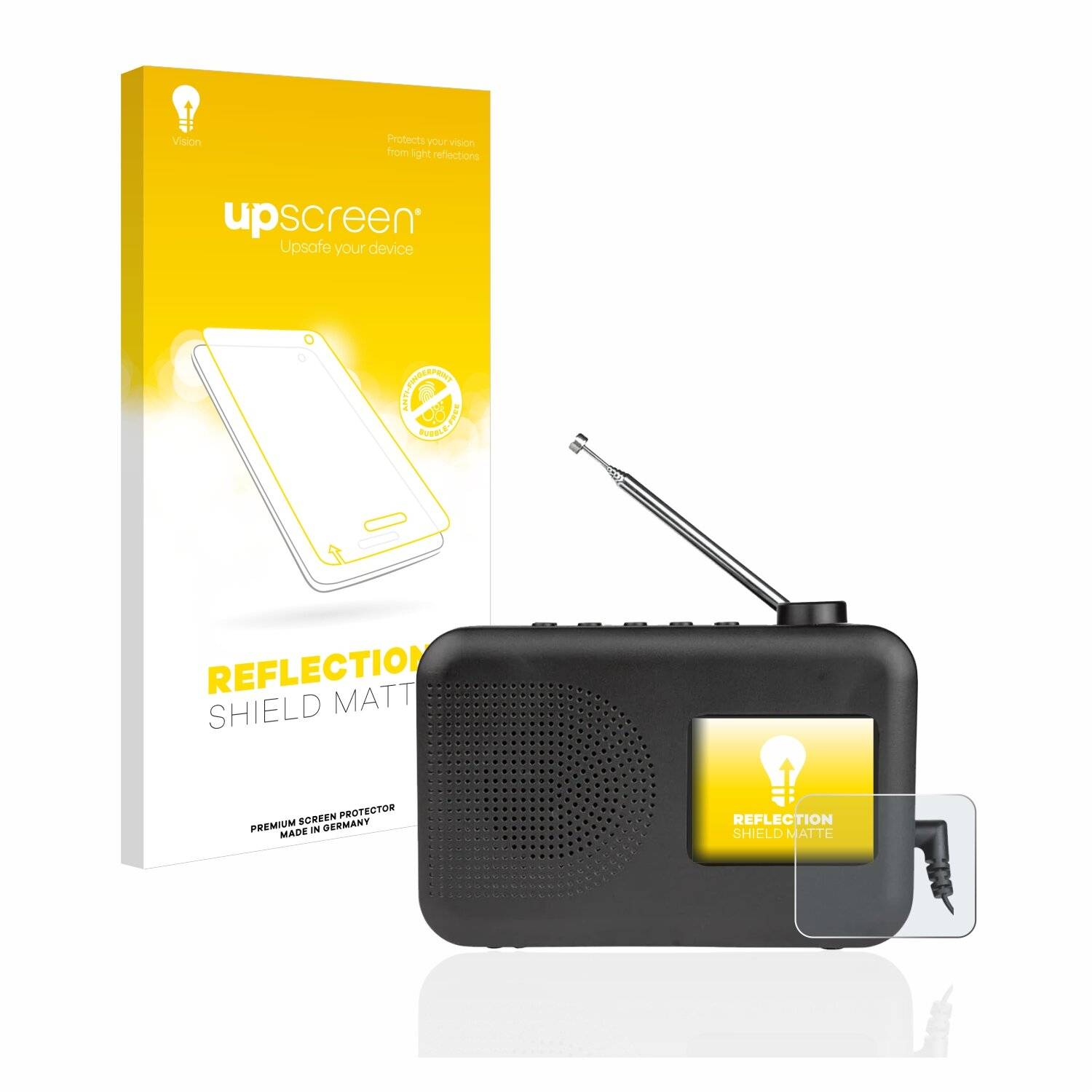 upscreen Reflection Shield Matte Premium Displayschutzfolie für SilverCrest DAB+ / UKW Radio