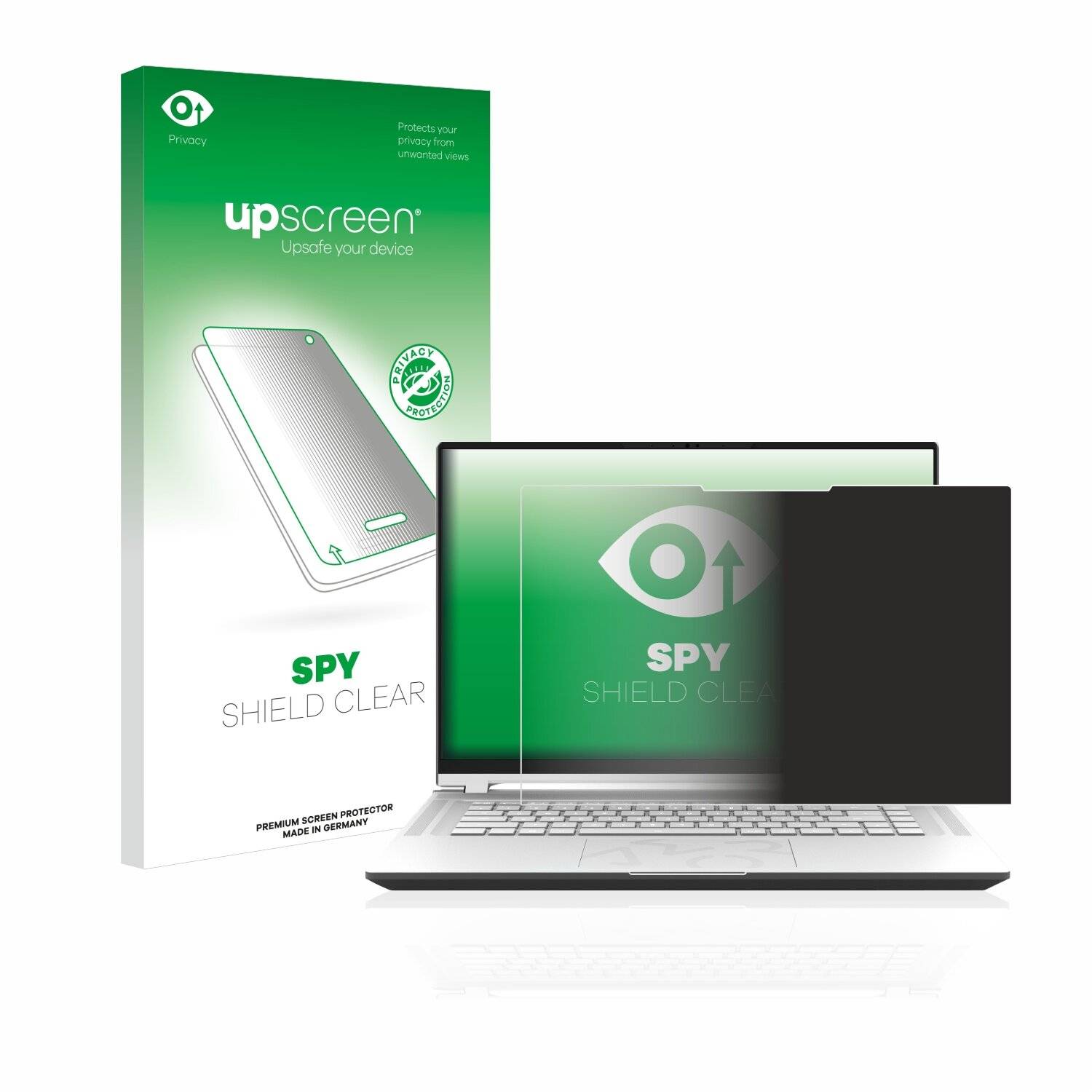 upscreen Spy Shield Clear Premium Blickschutzfolie für Gigabyte Aero 16 OLED