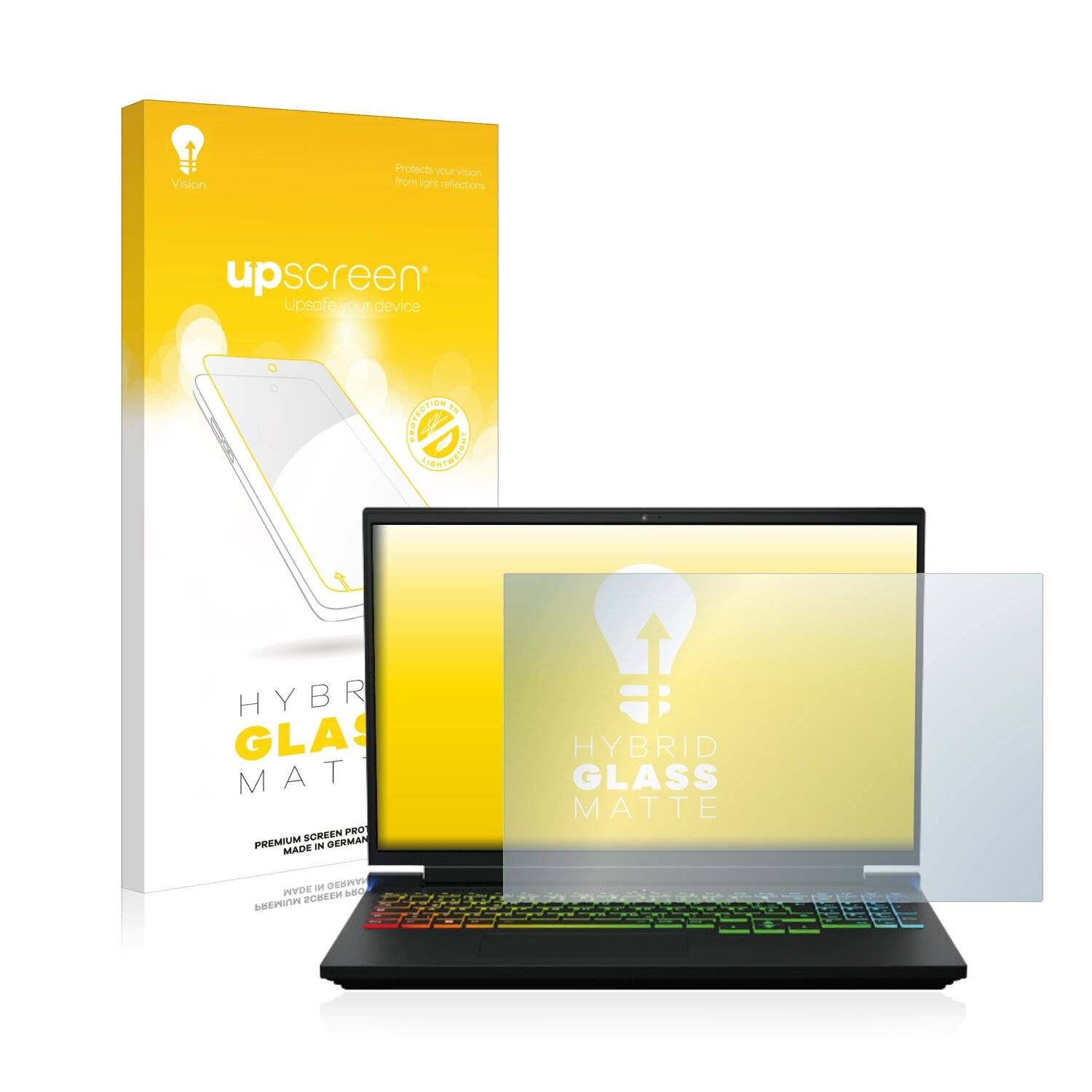 upscreen Hybrid Glass Matte Premium Schutzglas Folie für Medion Erazer Major