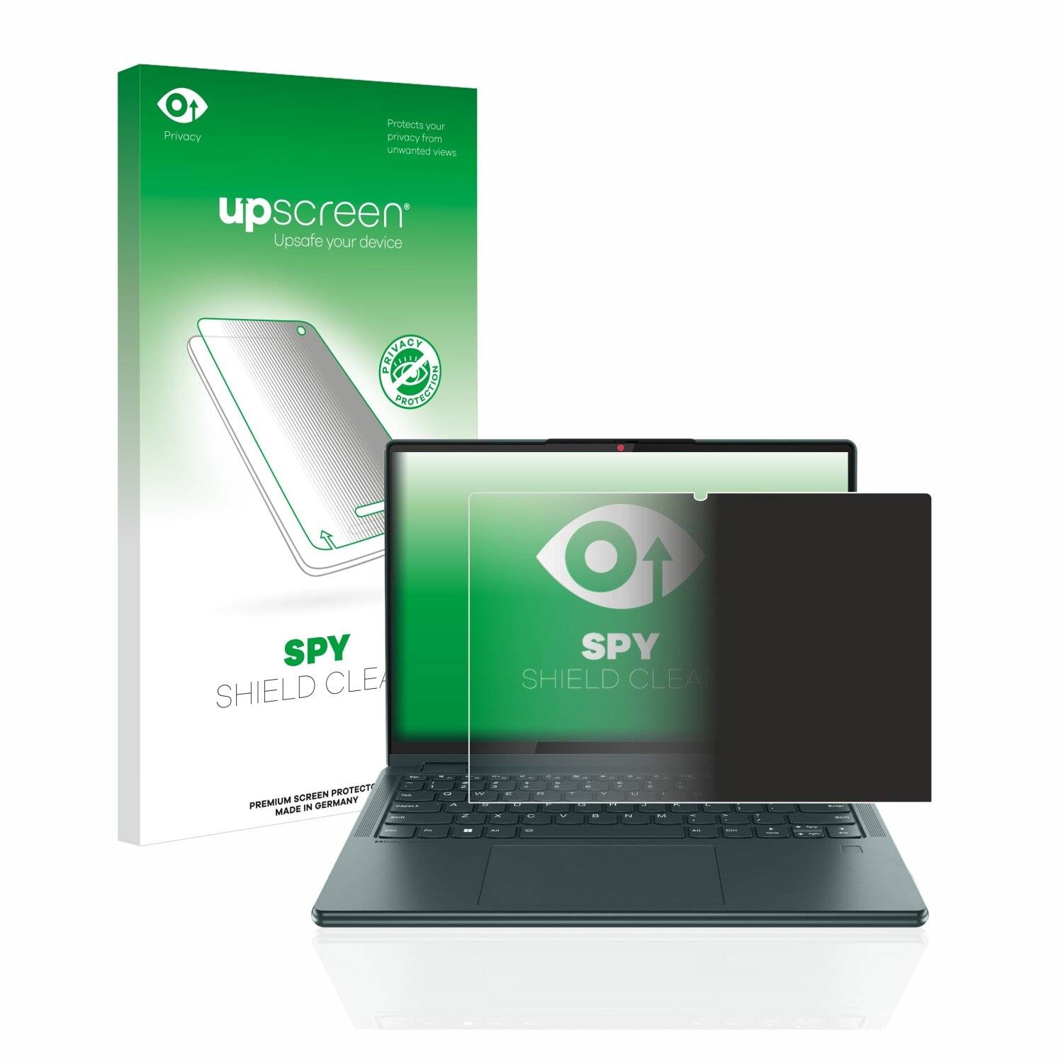 upscreen Spy Shield Clear Premium Blickschutzfolie für Lenovo Yoga 6 13.3 (8.