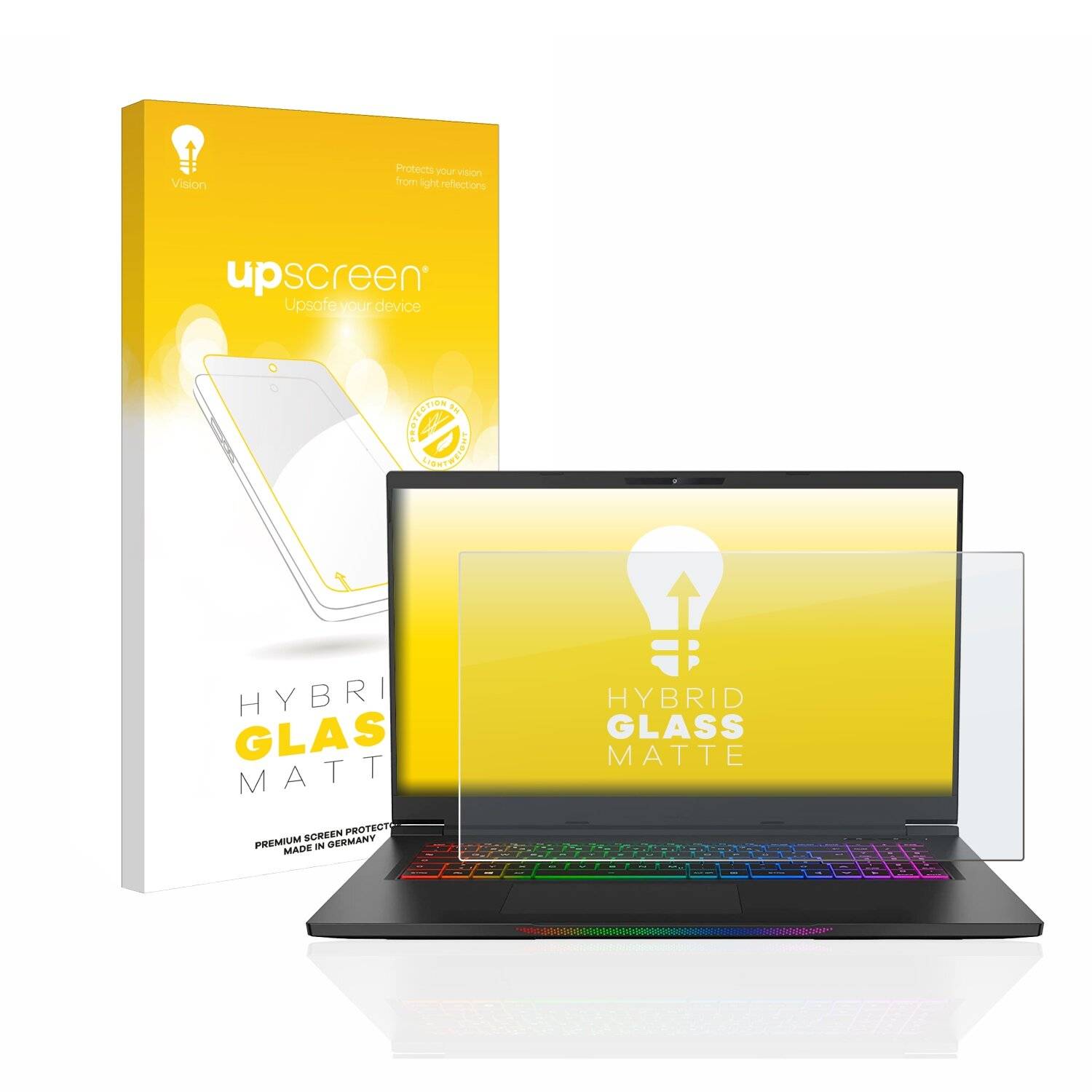 upscreen Hybrid Glass Matte Premium Schutzglas Folie für Medion Erazer Beast