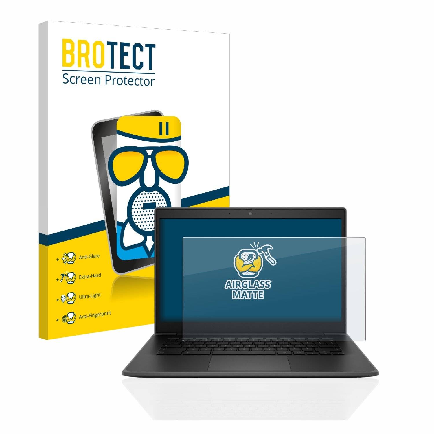 BROTECT AirGlass Matte Schutzglas Folie für HP Chromebook Fortis 14