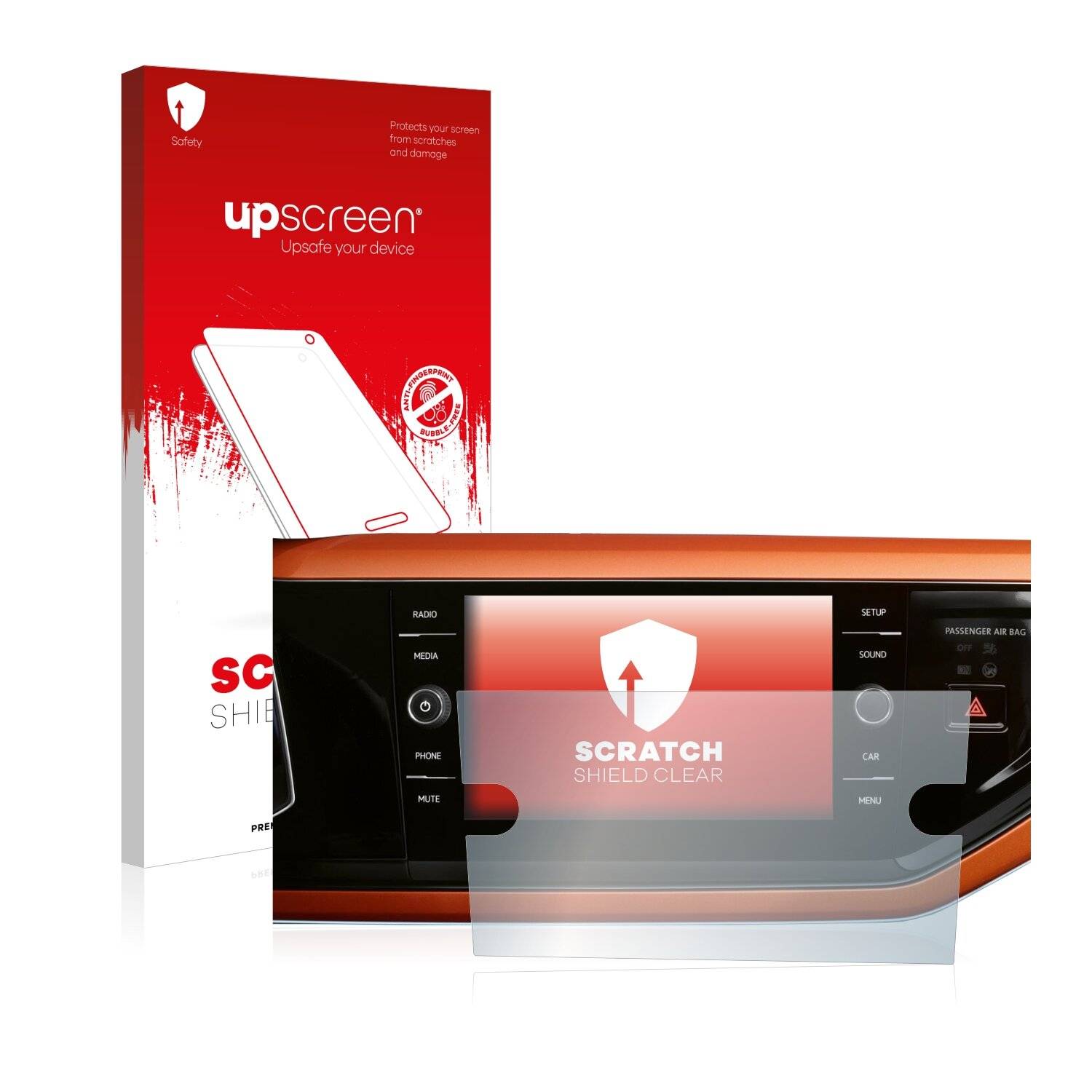 upscreen Scratch Shield Clear Premium Displayschutzfolie für Volkswagen Polo 2021