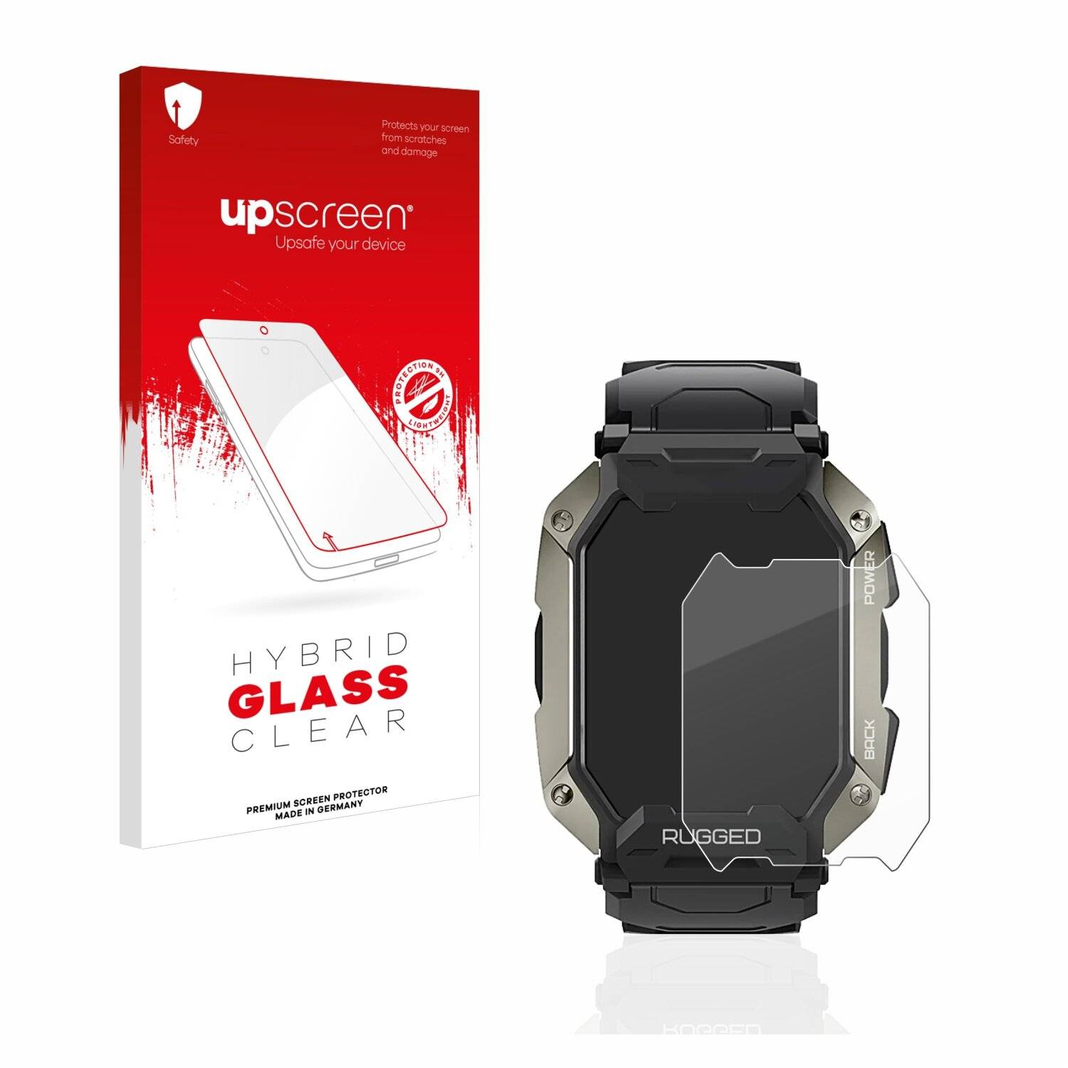 upscreen Hybrid Glass Clear Premium Schutzglas Folie für Kospet Tank M1