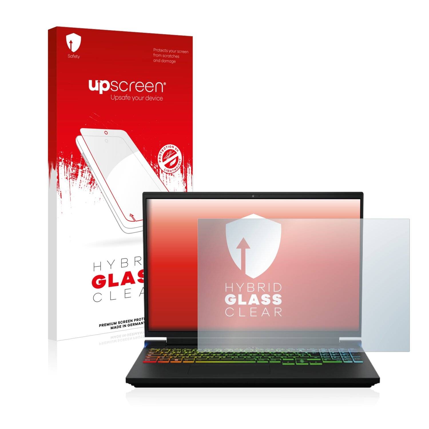 upscreen Hybrid Glass Clear Premium Schutzglas Folie für Medion Erazer Major