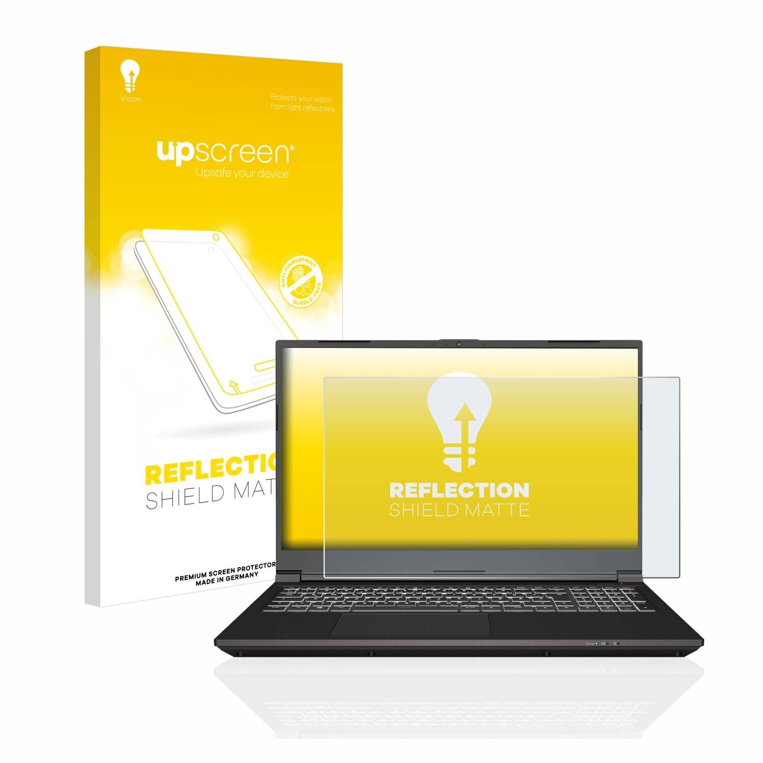 upscreen Reflection Shield Matte Premium Displayschutzfolie für Schenker XMG FOCUS 15