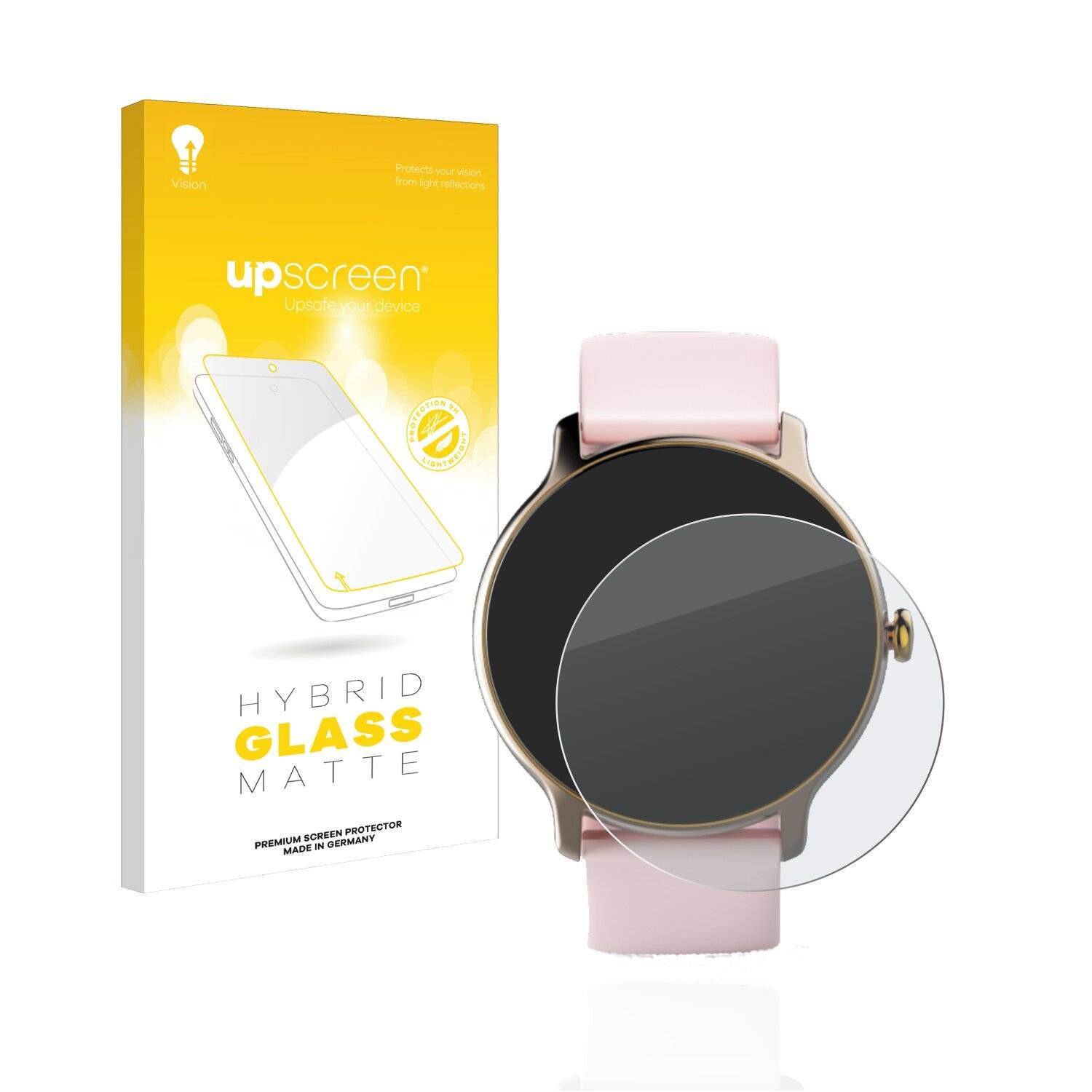 upscreen Hybrid Glass Matte Premium Schutzglas Folie für Hama Fit Watch