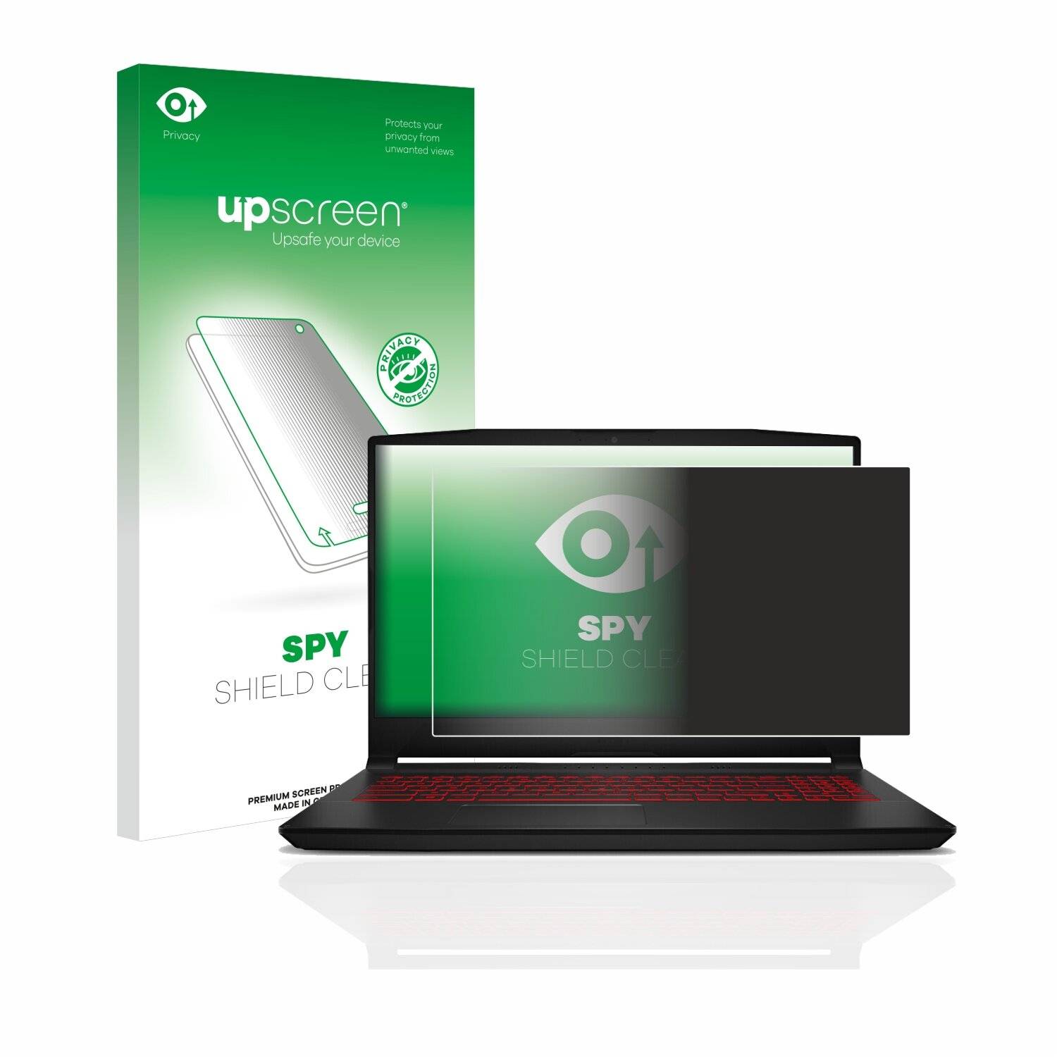 upscreen Spy Shield Clear Premium Blickschutzfolie für MSI Katana GF66