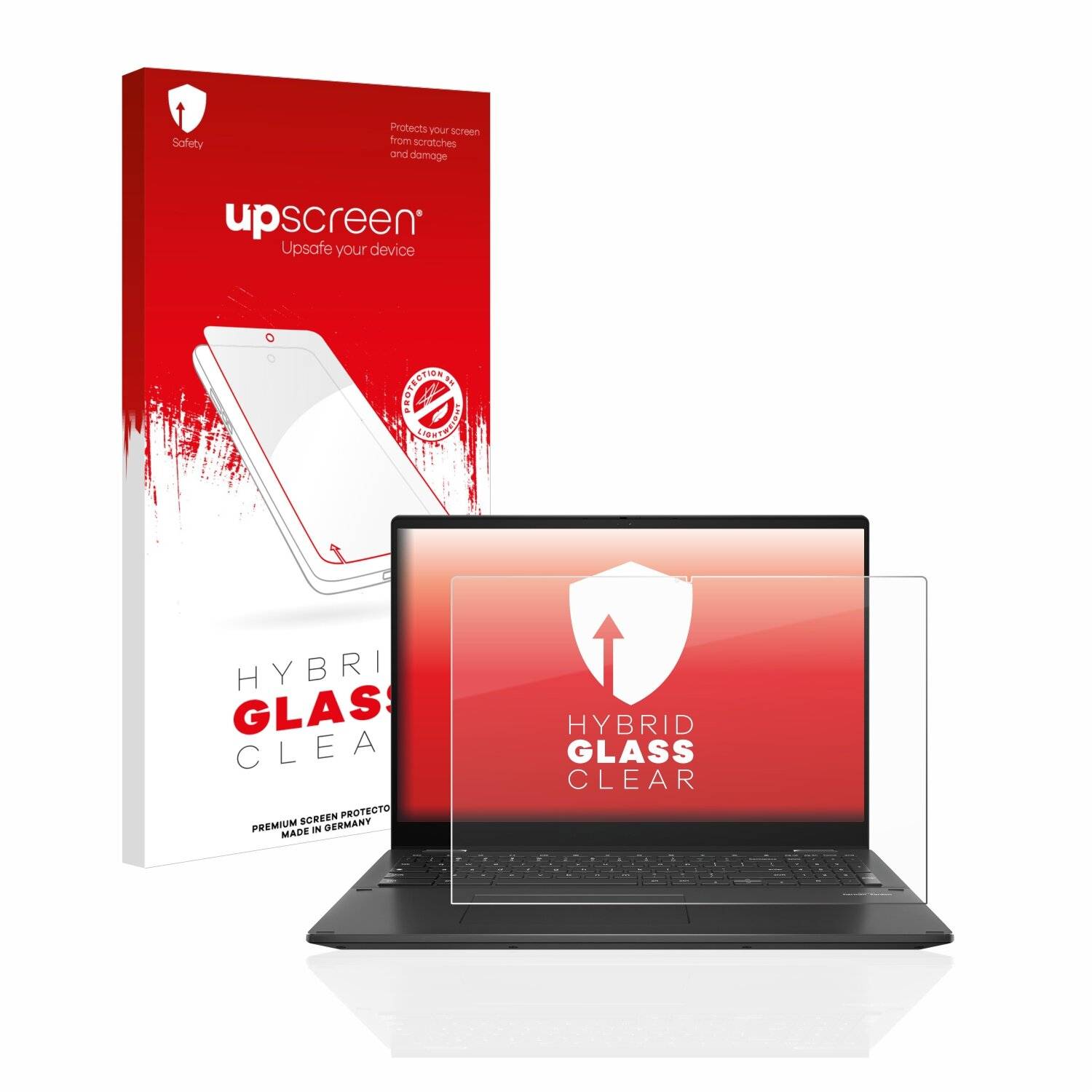 upscreen Hybrid Glass Clear Premium Schutzglas Folie für Asus Chromebook Flip CX5 16 (12.