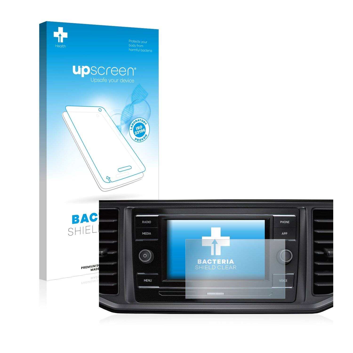 upscreen Bacteria Shield Clear Premium Antibakterielle Displayschutzfolie für Volkswagen