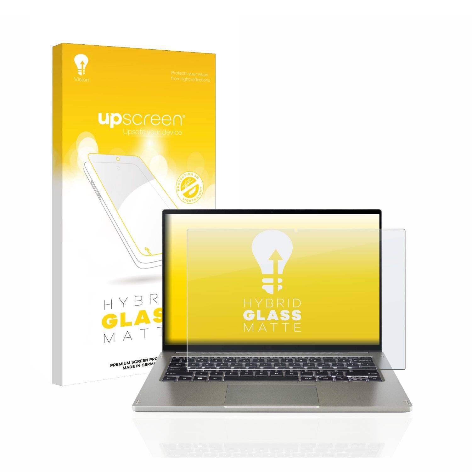 upscreen Hybrid Glass Matte Premium Schutzglas Folie für Acer Spin 5 SP514-51N