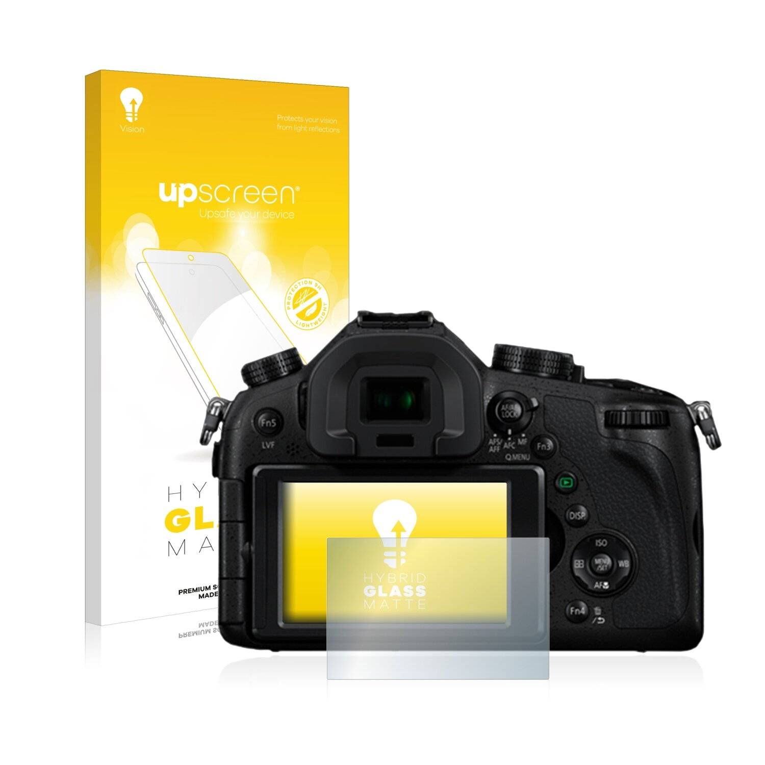 upscreen Hybrid Glass Matte Premium Schutzglas Folie für Panasonic Lumix