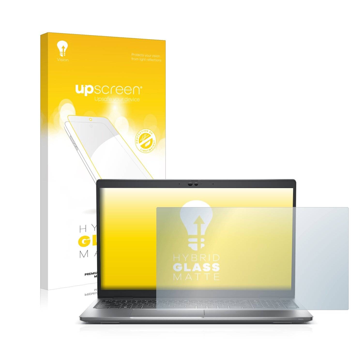 upscreen Hybrid Glass Matte Premium Schutzglas Folie für Dell Latitude