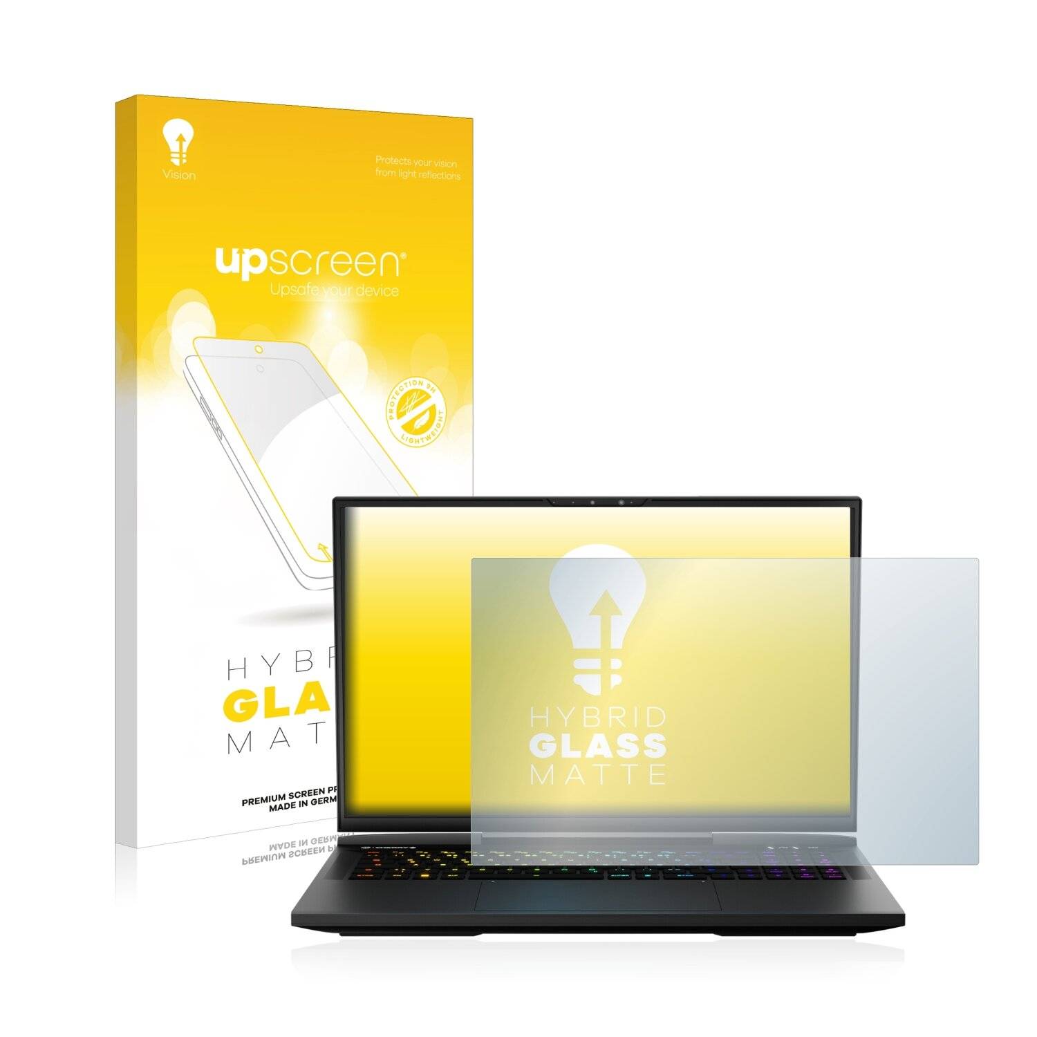upscreen Hybrid Glass Matte Premium Schutzglas Folie für Medion Erazer Beast