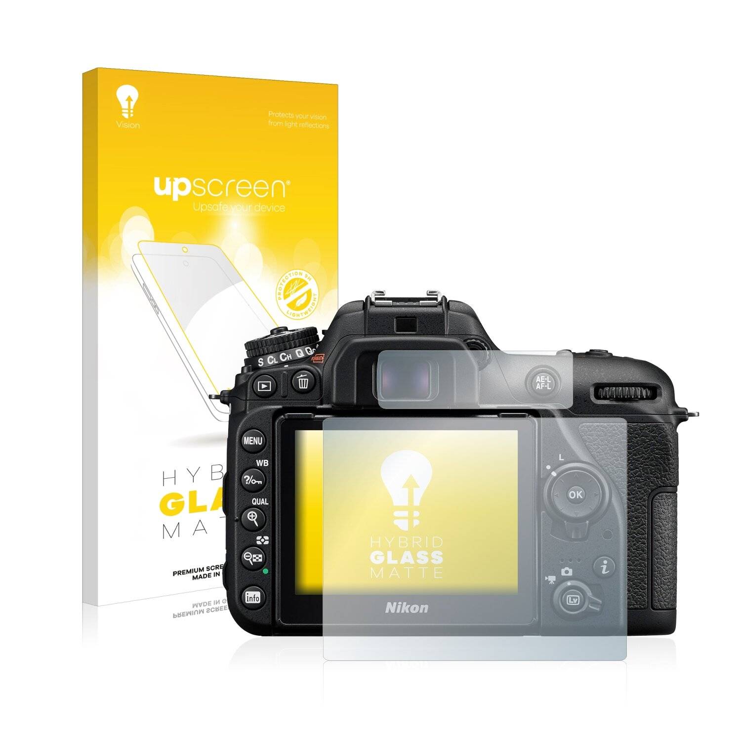 upscreen Hybrid Glass Matte Premium Schutzglas Folie für Nikon