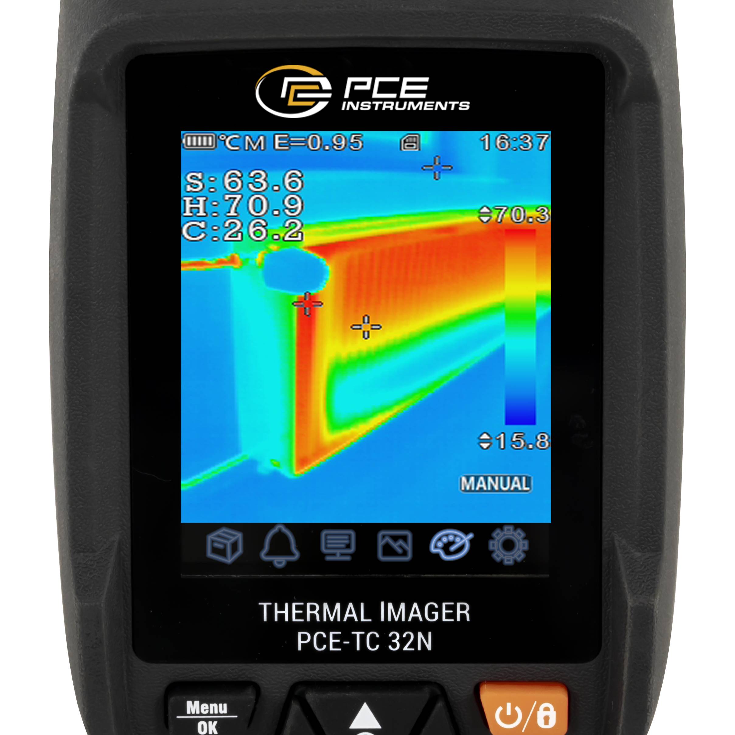 PCE Instruments Wärmebildkamera PCE-TC 32N |-20 - +550°C |Wi-Fi |App |Video |Foto |Software |Bild-in-Bild Funktion