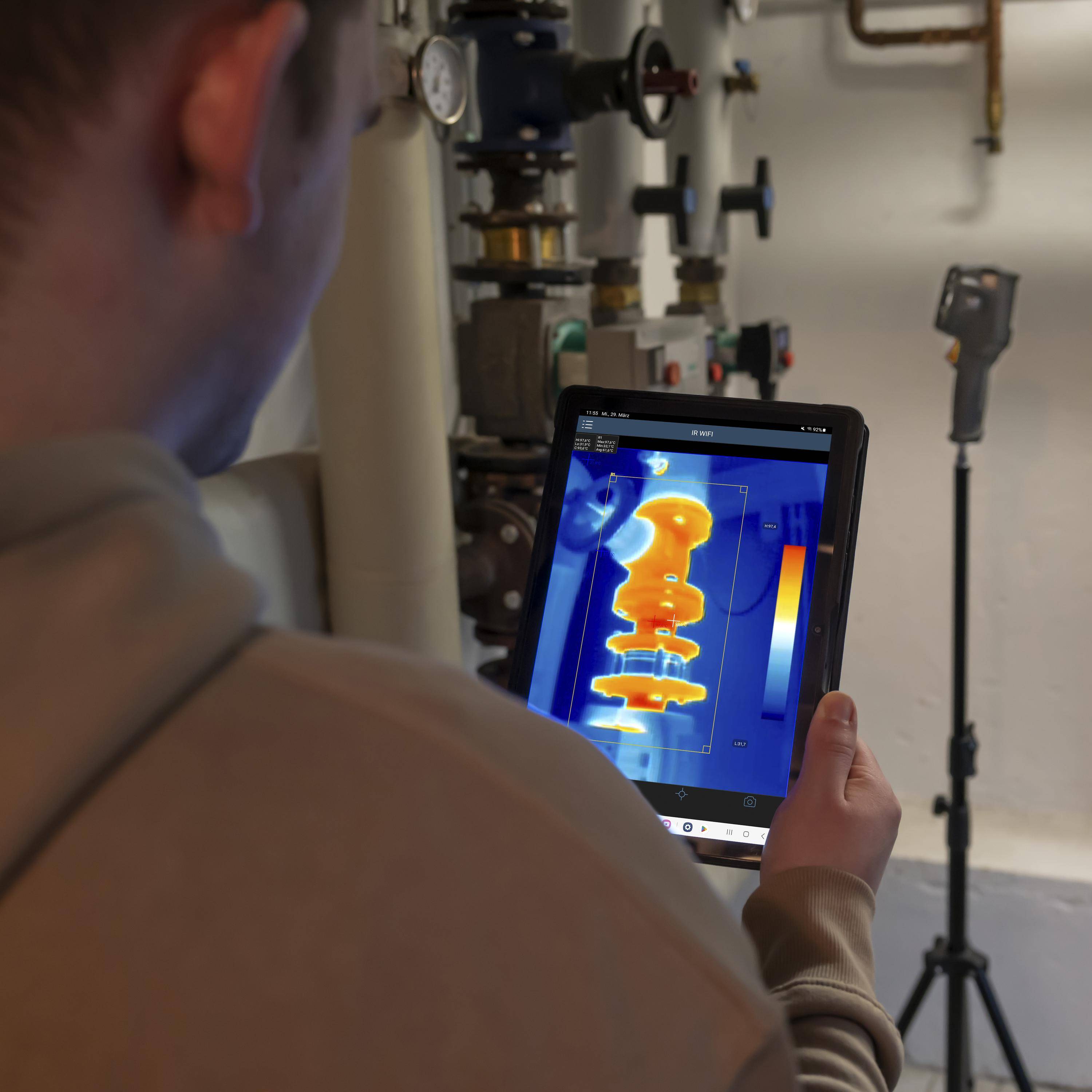 PCE Instruments Wärmebildkamera PCE-TC 32N |-20 - +550°C |Wi-Fi |App |Video |Foto |Software |Bild-in-Bild Funktion