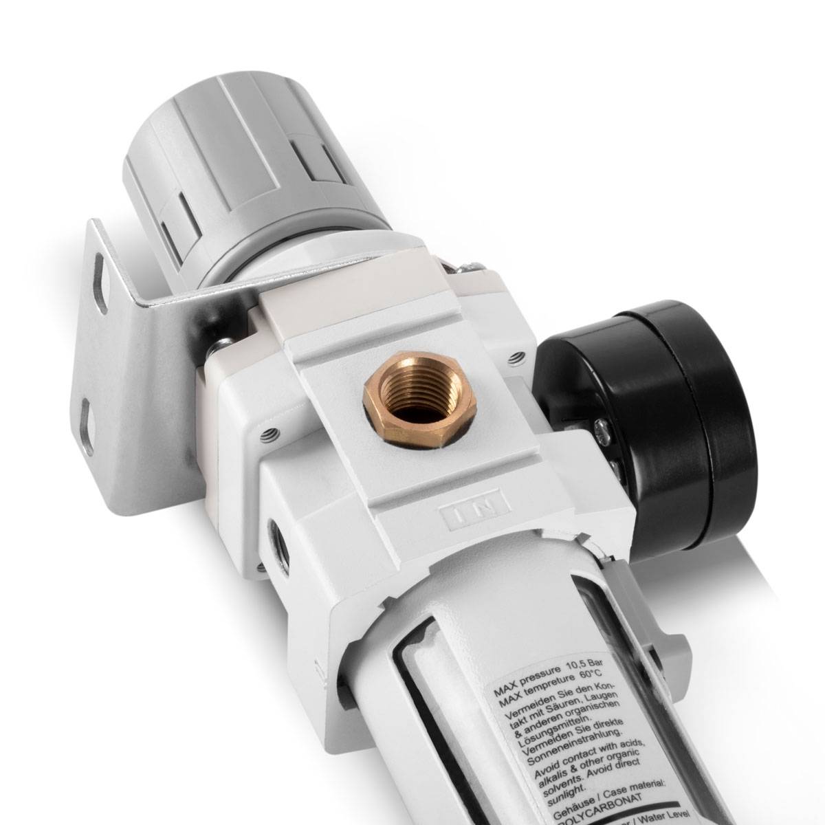 STAHLWERK Wasserabscheider Wartungseinheit Druckluft Druckregler 10,5 bar 1/4"