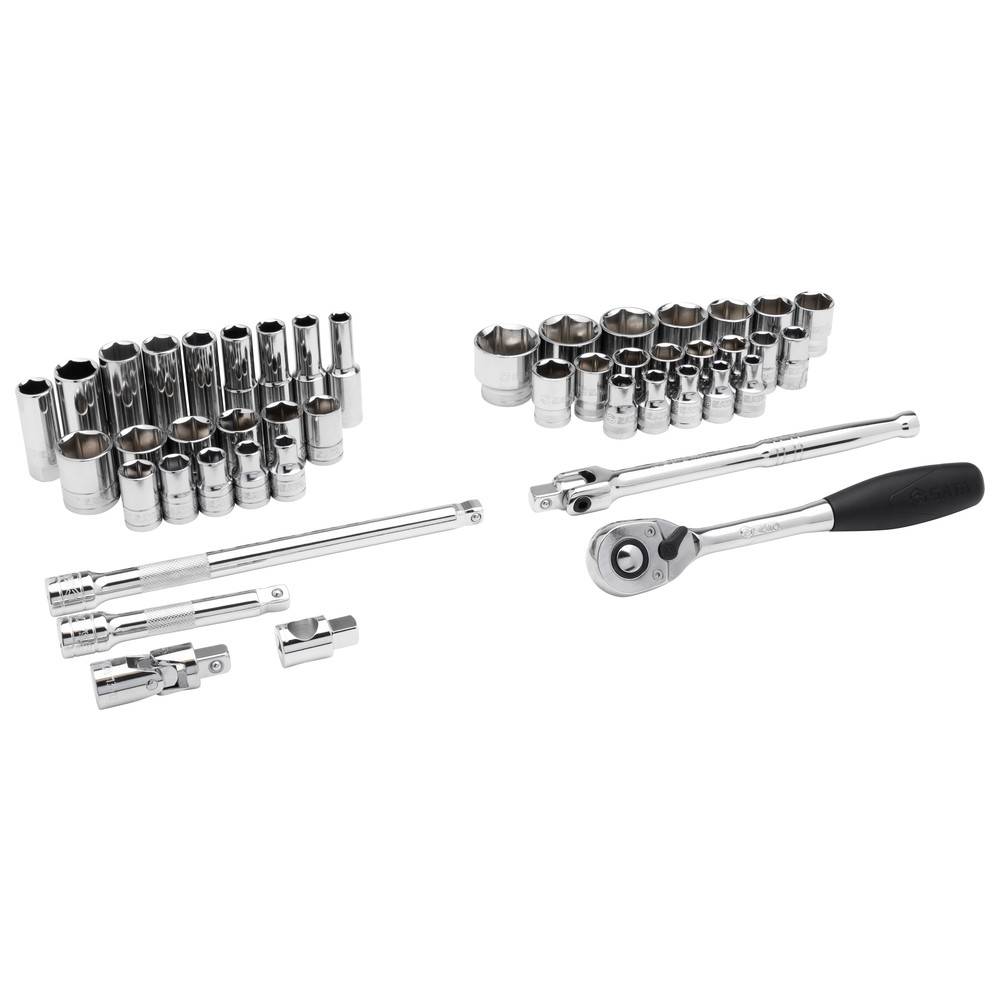 SATA 46 Tlg. 1/2" 6-Kant Steckschlüssel Satz, metrisch/zöllig