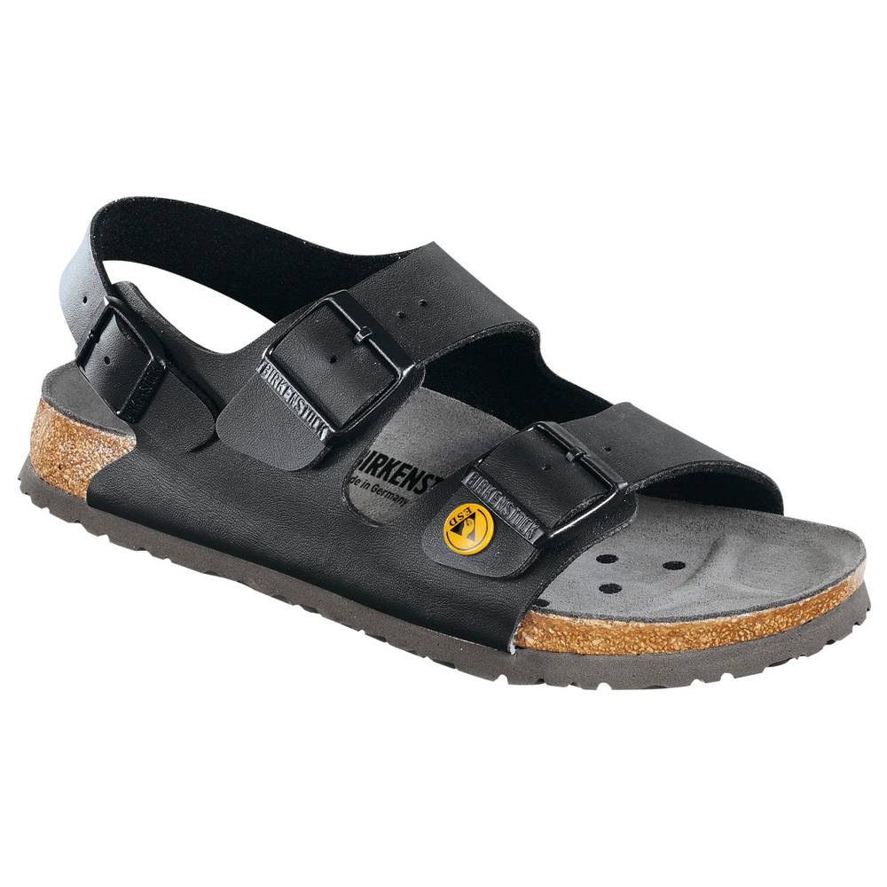 Birkenstock ESD-Sandale Milano, Größe 39, schwarz, normal