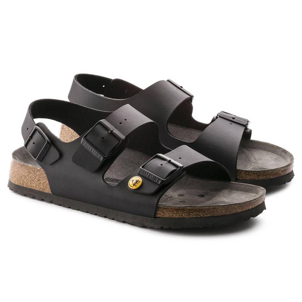 Birkenstock ESD-Sandale Milano, Größe 39, schwarz, normal