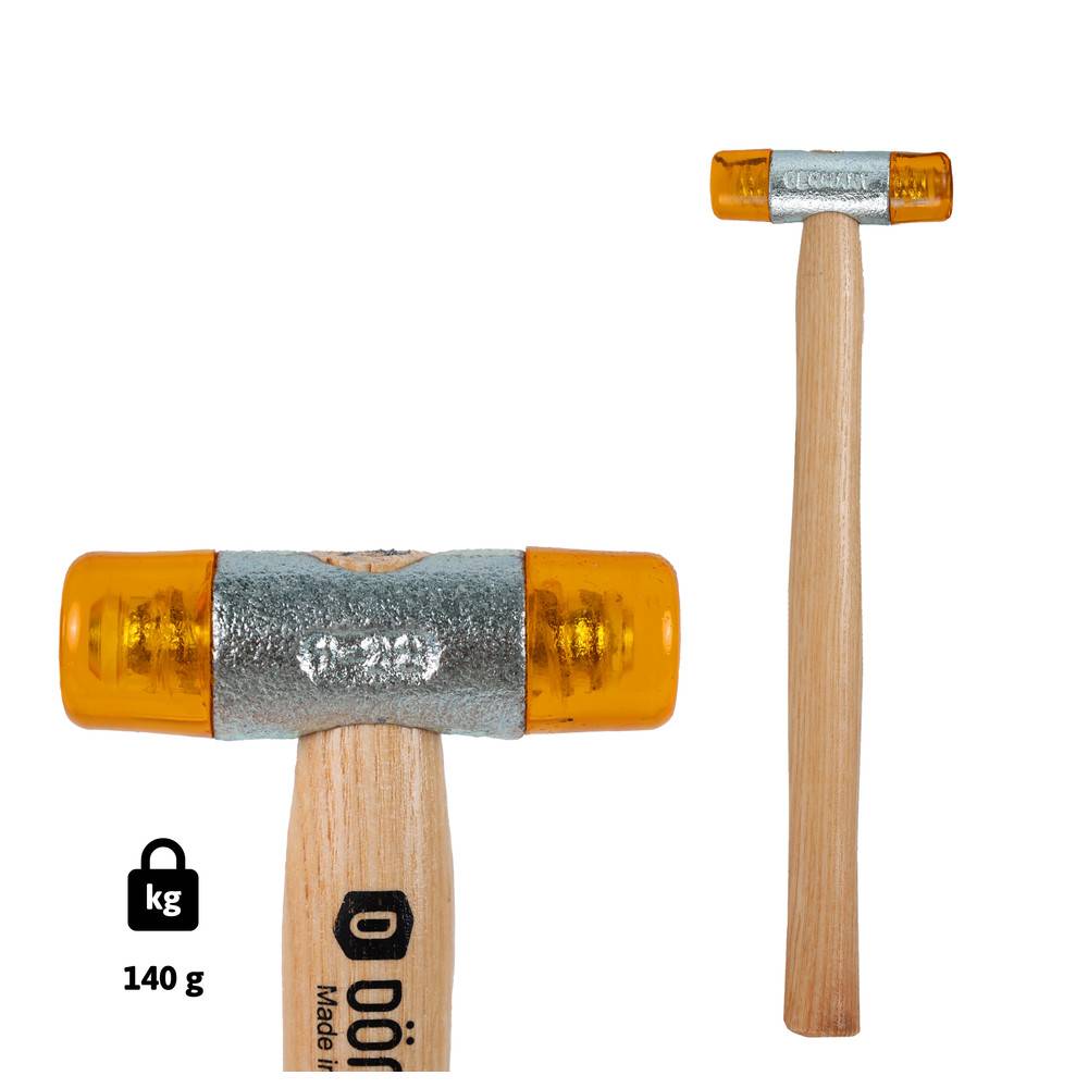 Dönges Kunststoffhammer mit lackiertem Eschenstiel, 22 mm, Gelb