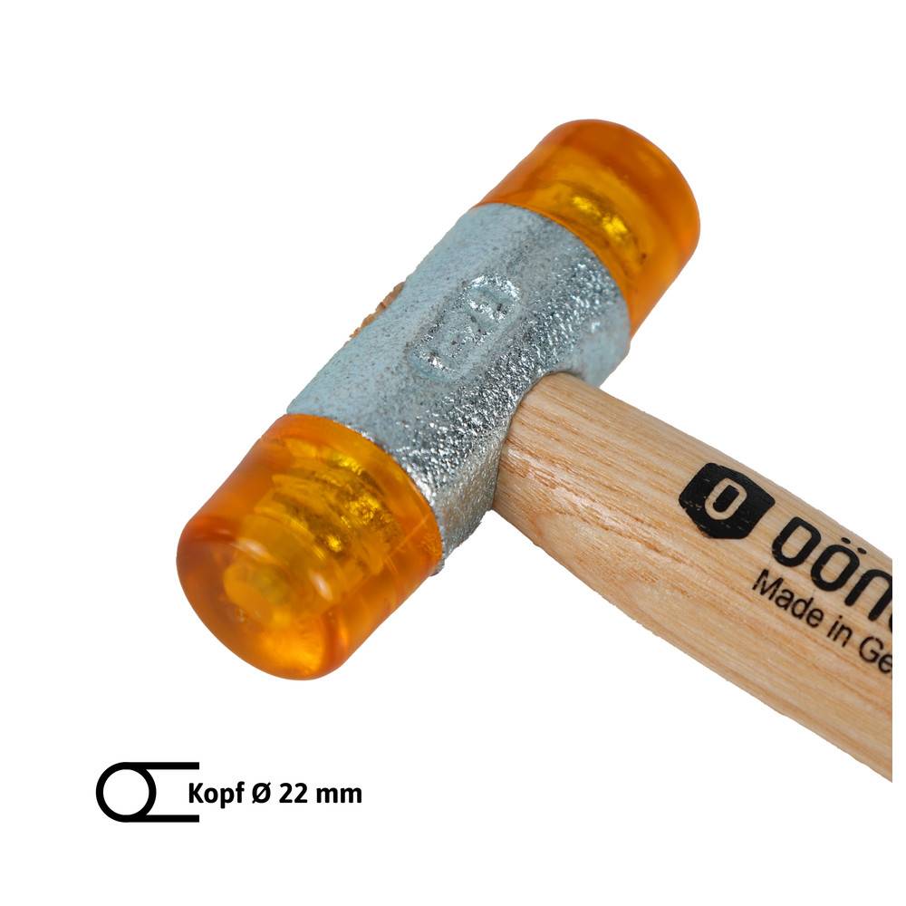 Dönges Kunststoffhammer mit lackiertem Eschenstiel, 22 mm, Gelb
