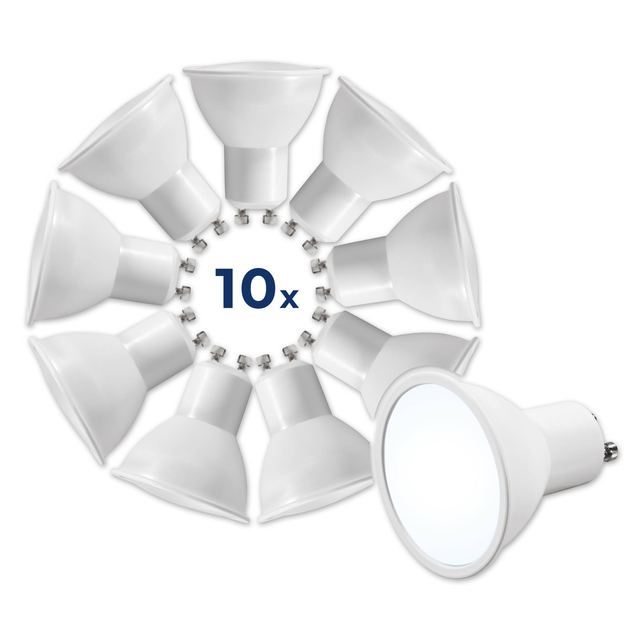 LED-Strahler McShine "MS-60-10" GU10, 6W, 510lm, 6500K, tageslichtweiß,10er-Pack
