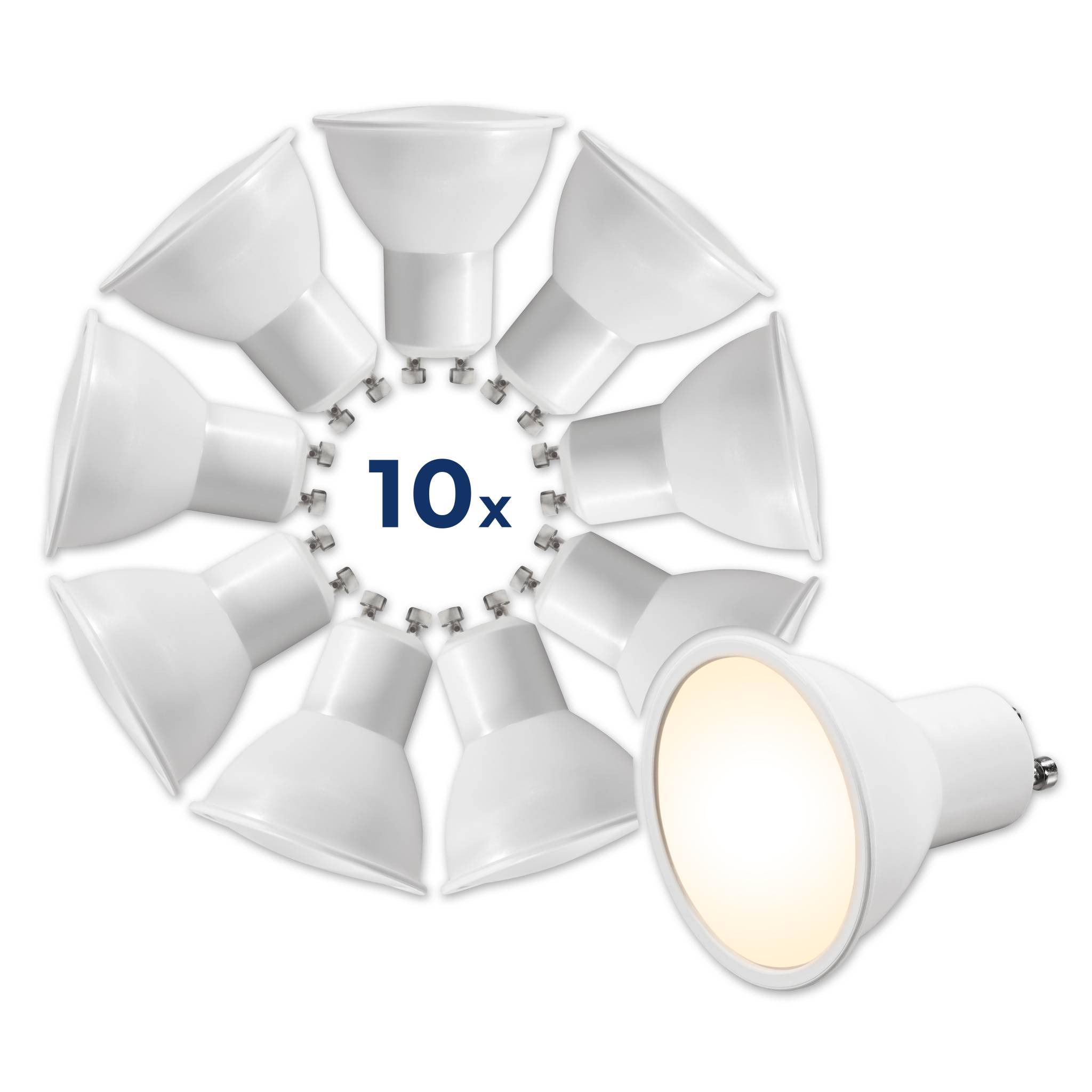 LED-Strahler McShine "MS-60-10" GU10, 6W, 510lm, 3000K, warmweiß,10er-Pack