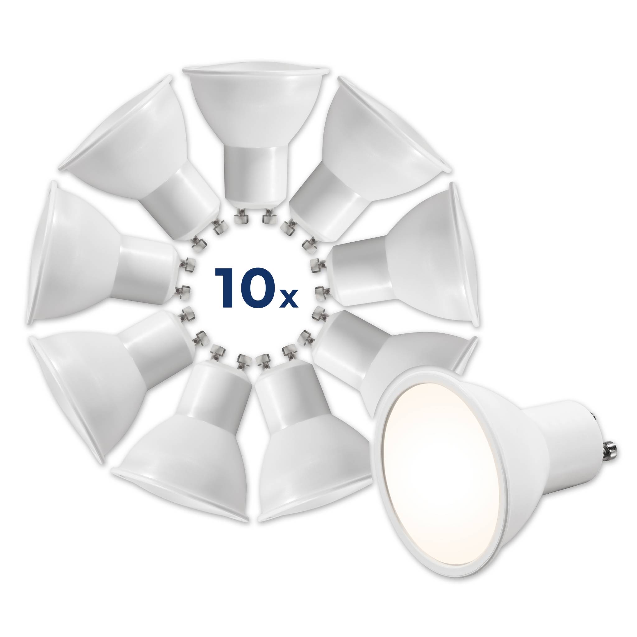 LED-Strahler McShine "MS-60-10" GU10, 6W, 510lm, 4000K, neutralweiß, 10er-Pack