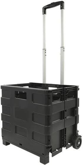 Proplus Gepäckwagen mit Klappkiste 40 Liter schwarz