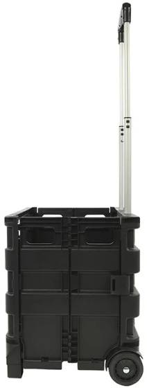 Proplus Gepäckwagen mit Klappkiste 40 Liter schwarz