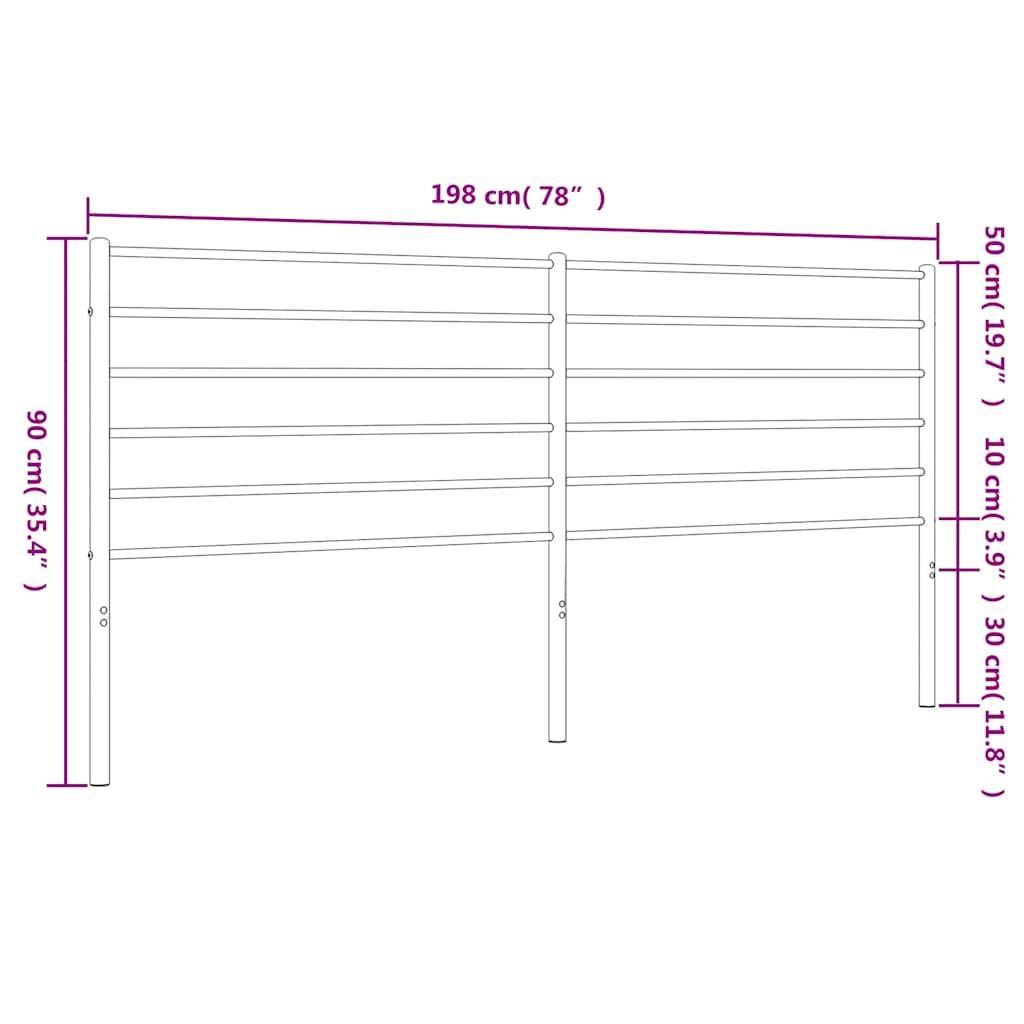 vidaXL Kopfteil Metall Weiß 193 cm