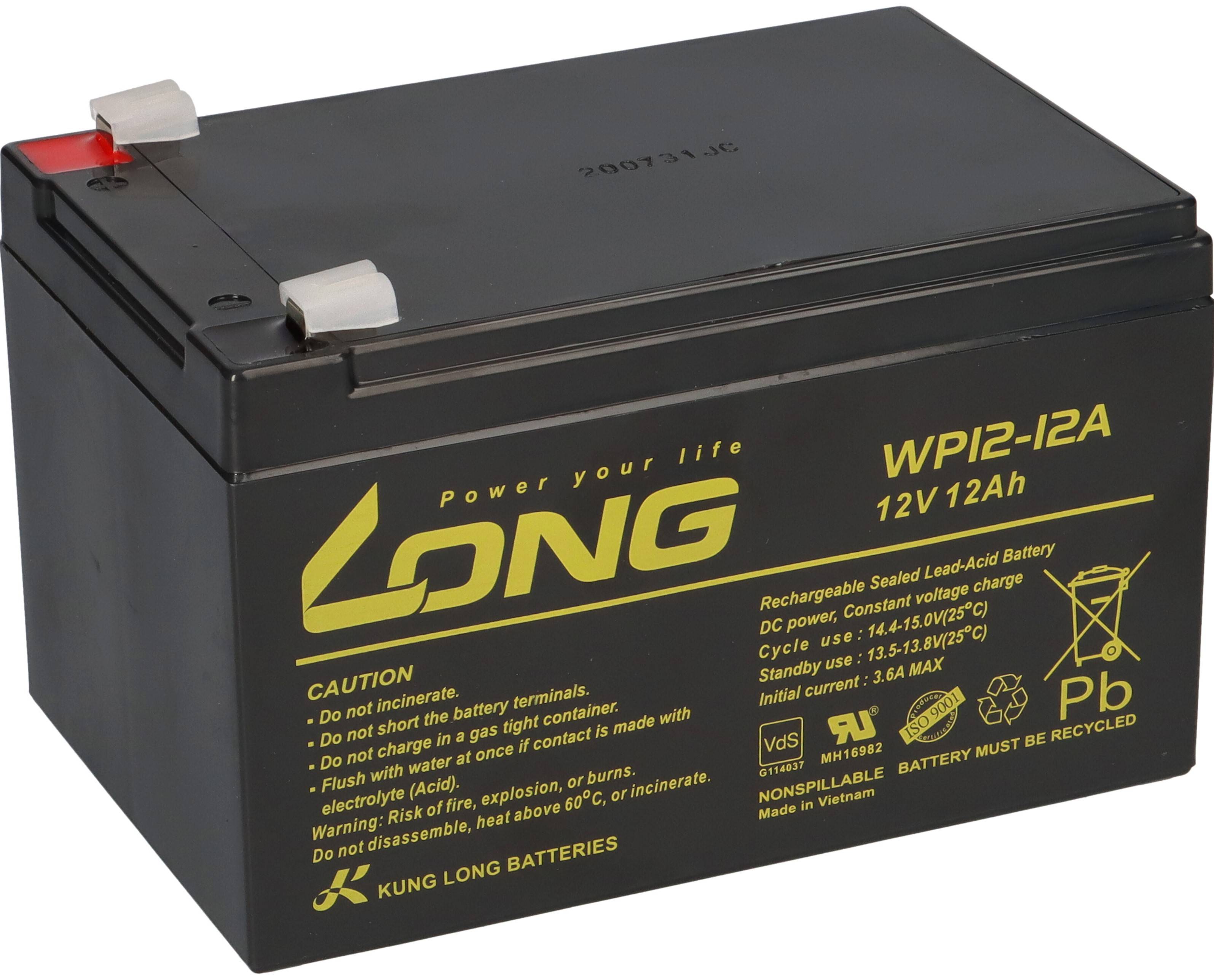 Kung Long WP12-12 12V 12Ah – passend für Panasonic LC-RA1212PG1