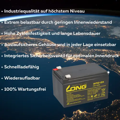 Akku für Panasonic LC-RA1212PG1 12V 12Ah AGM Batterie Akku für Panasonic LC-RA1212PG1 12V 12Ah AGM Batterie