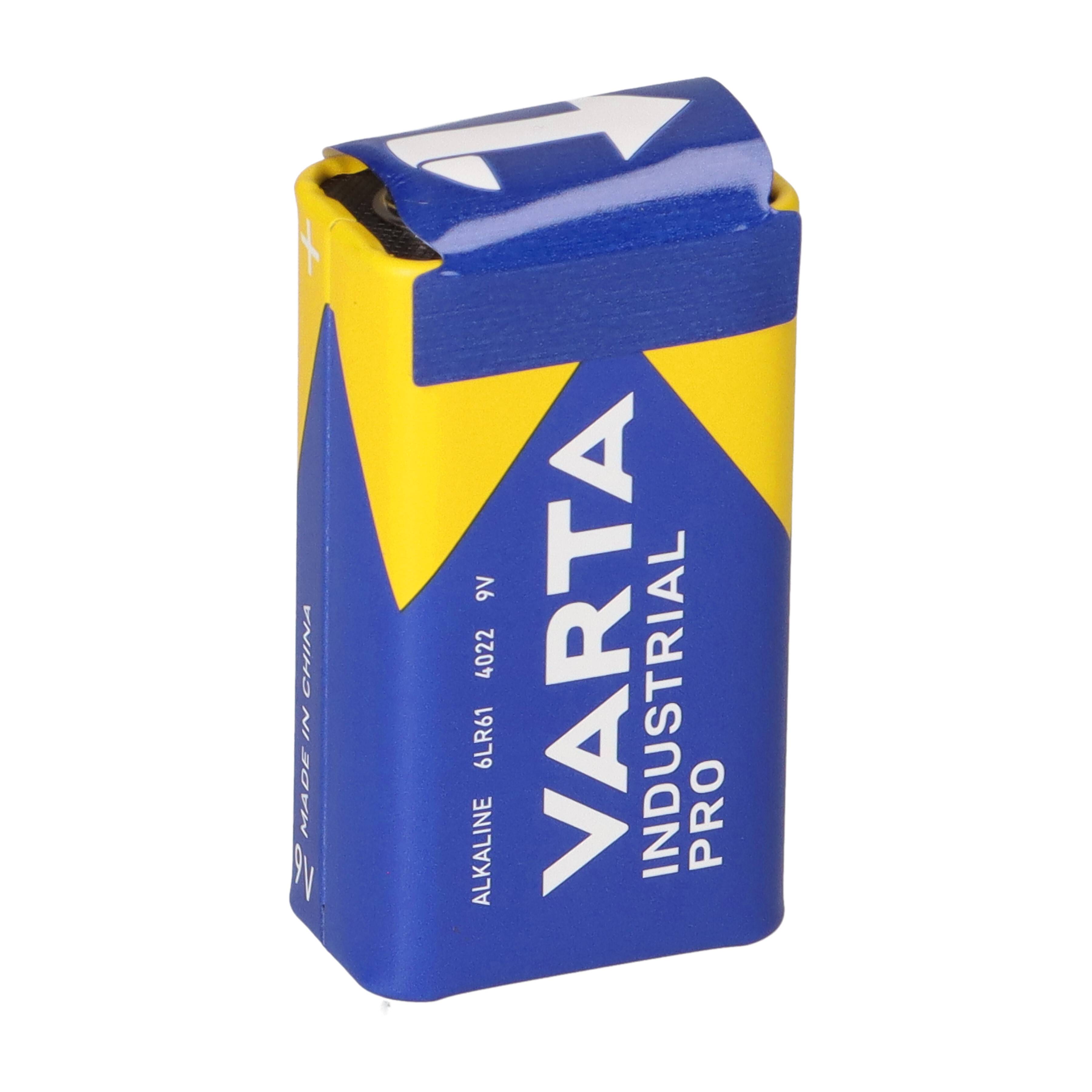 2x VARTA 4022 Industrial 9V Block Batterie 6LR61 - passend für Rauchmelder, Messgeräte & Audio