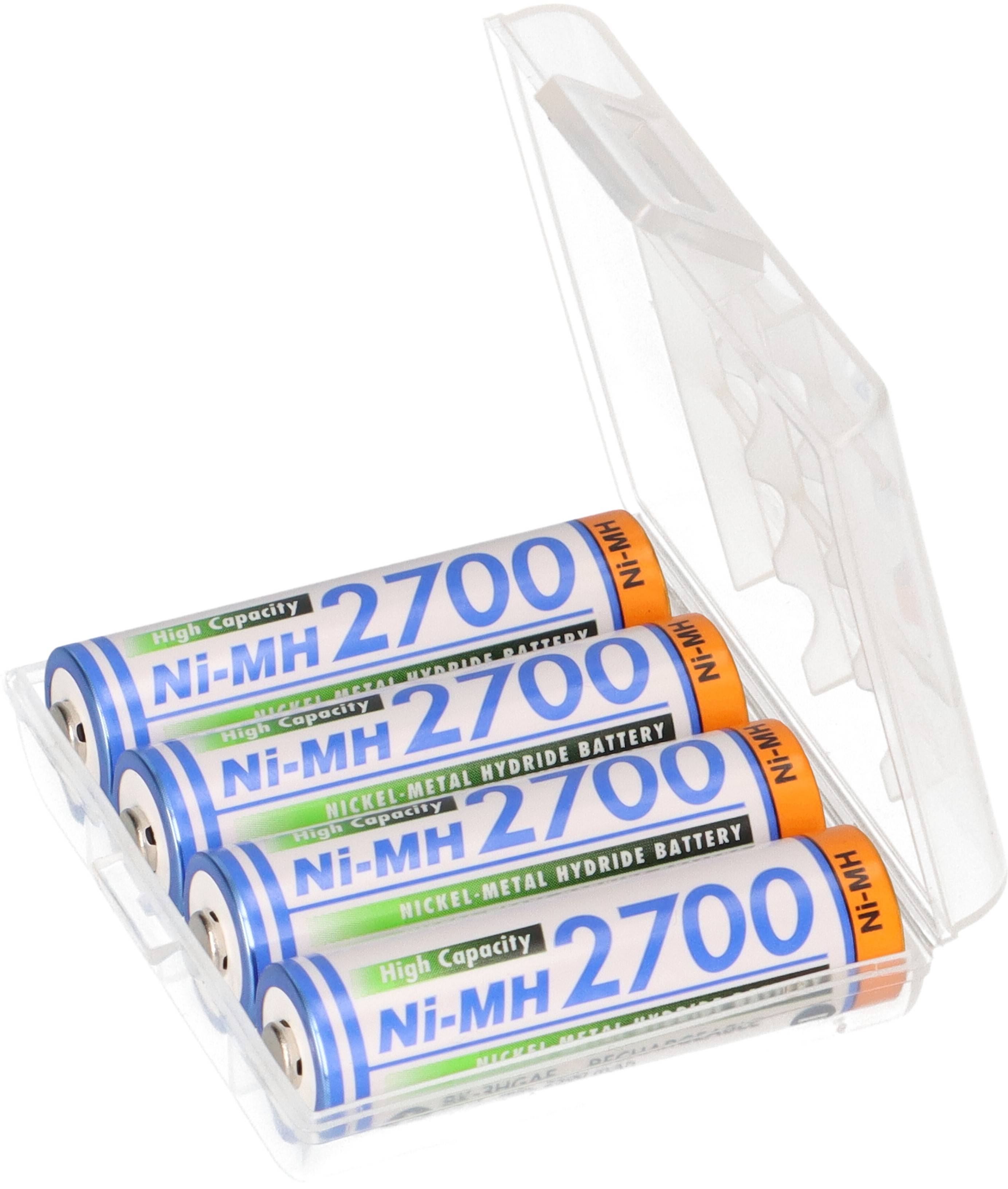 4x Panasonic HR-3U 2700mAh + Akkubox Ni-MH 1,2V / 2700mAh